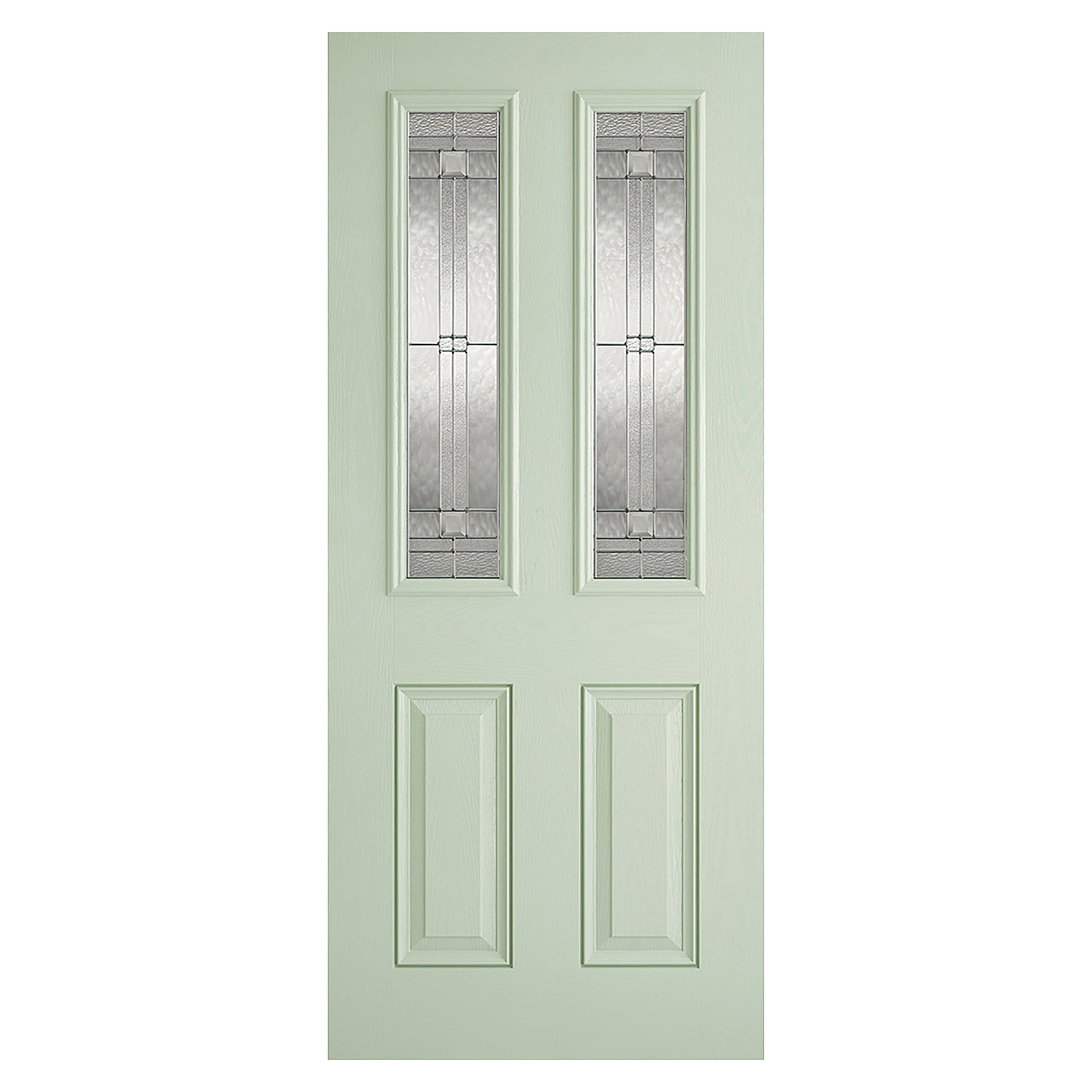 Malton 2-Light GRP Pre-Finished Glazed External Door Light Green