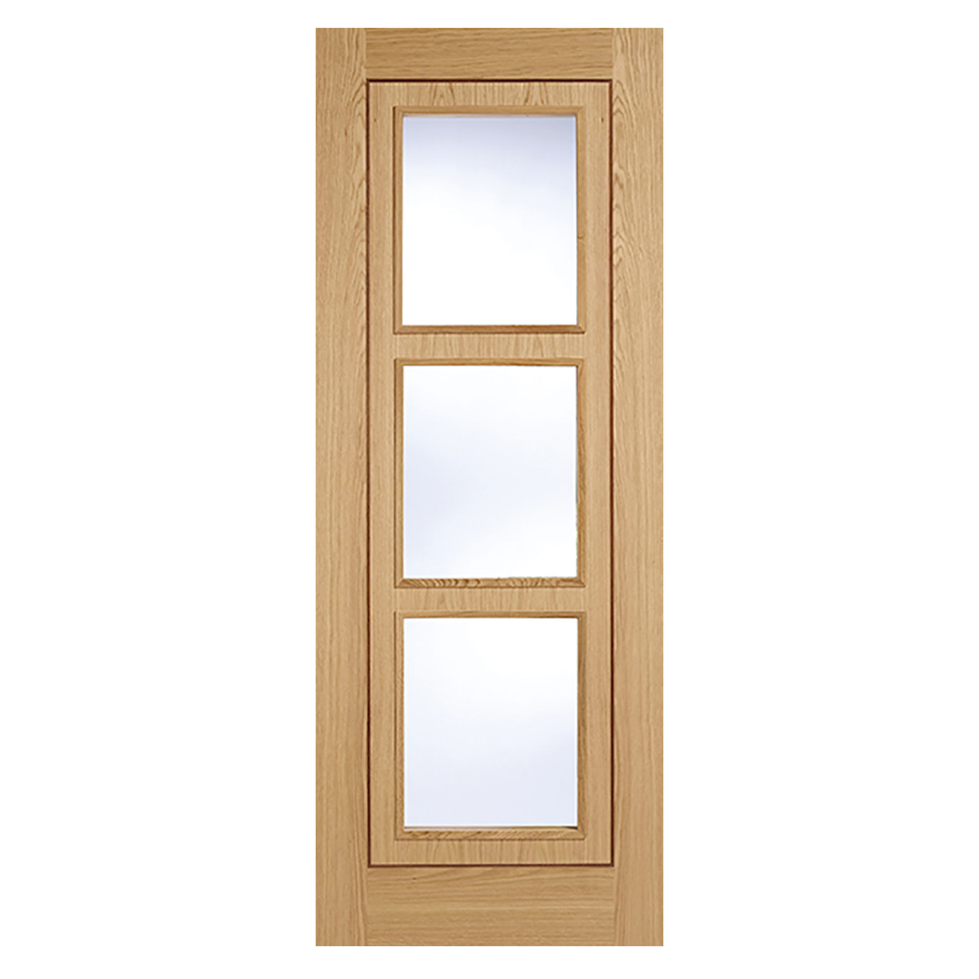 Inlay 3-Light Pre-Finished Clear Glazed Internal Door Oak