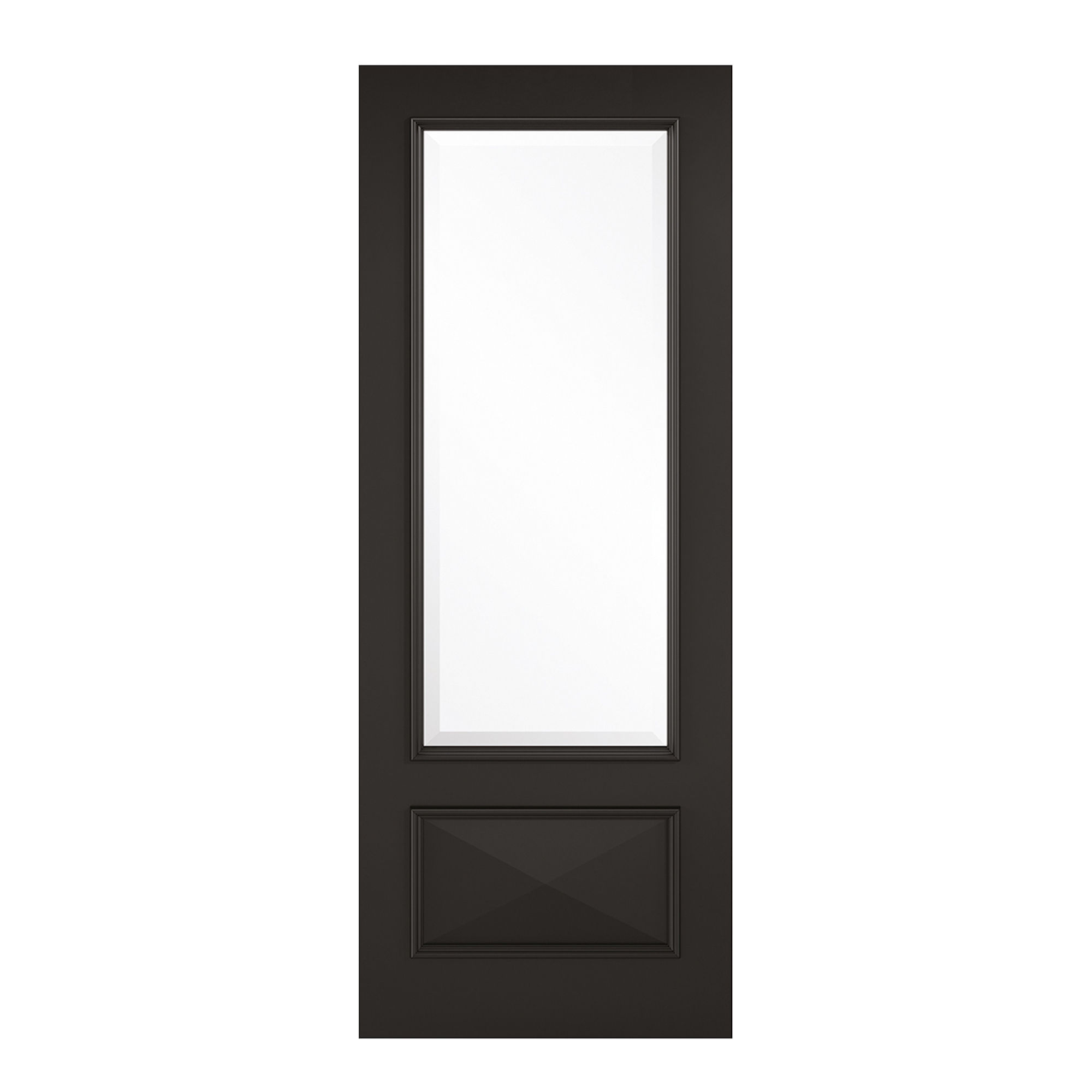 Knightsbridge 1-Light Primed Plus Clear Glazed Internal Door Black