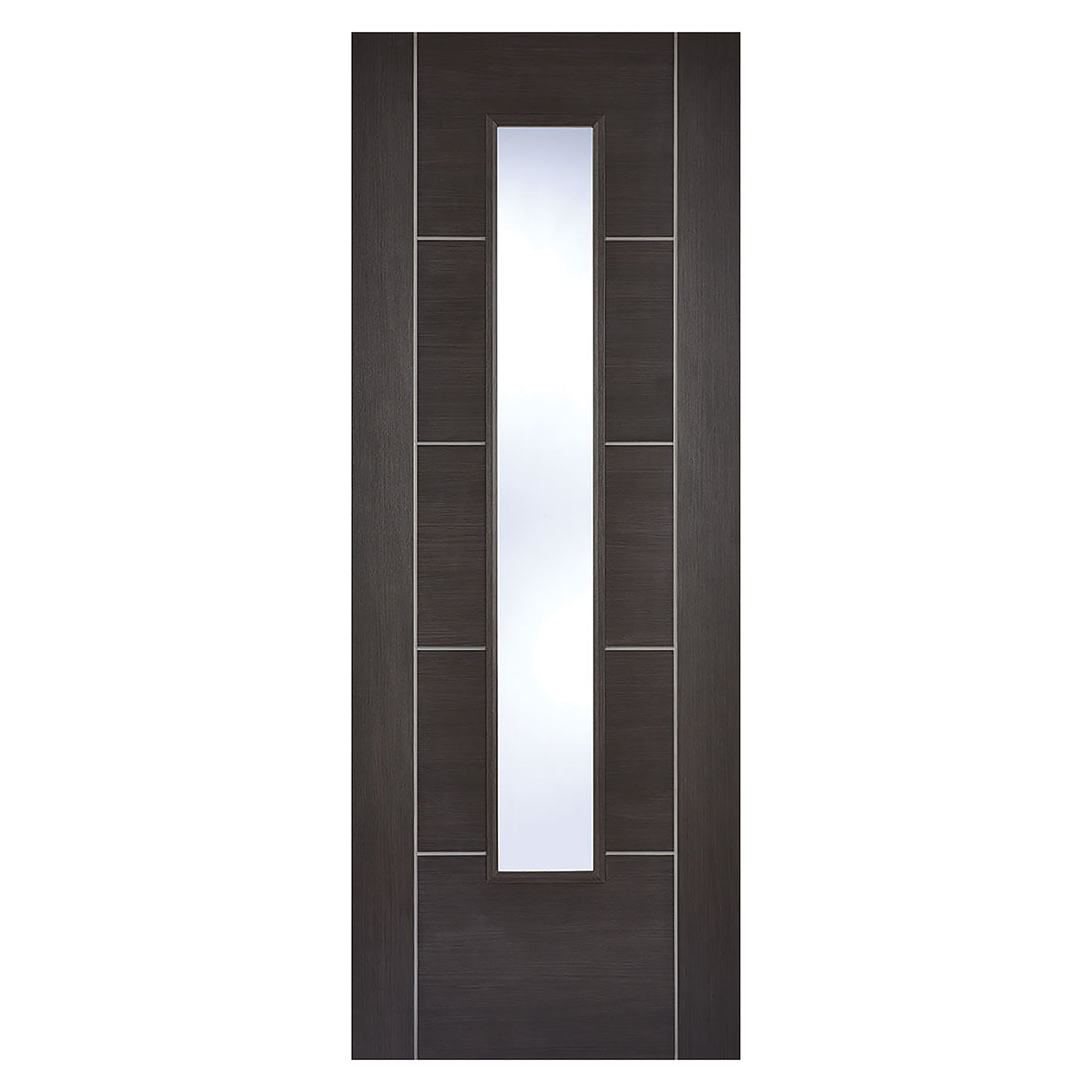 Vancouver Laminated Clear Glazed Internal Door Dark Grey