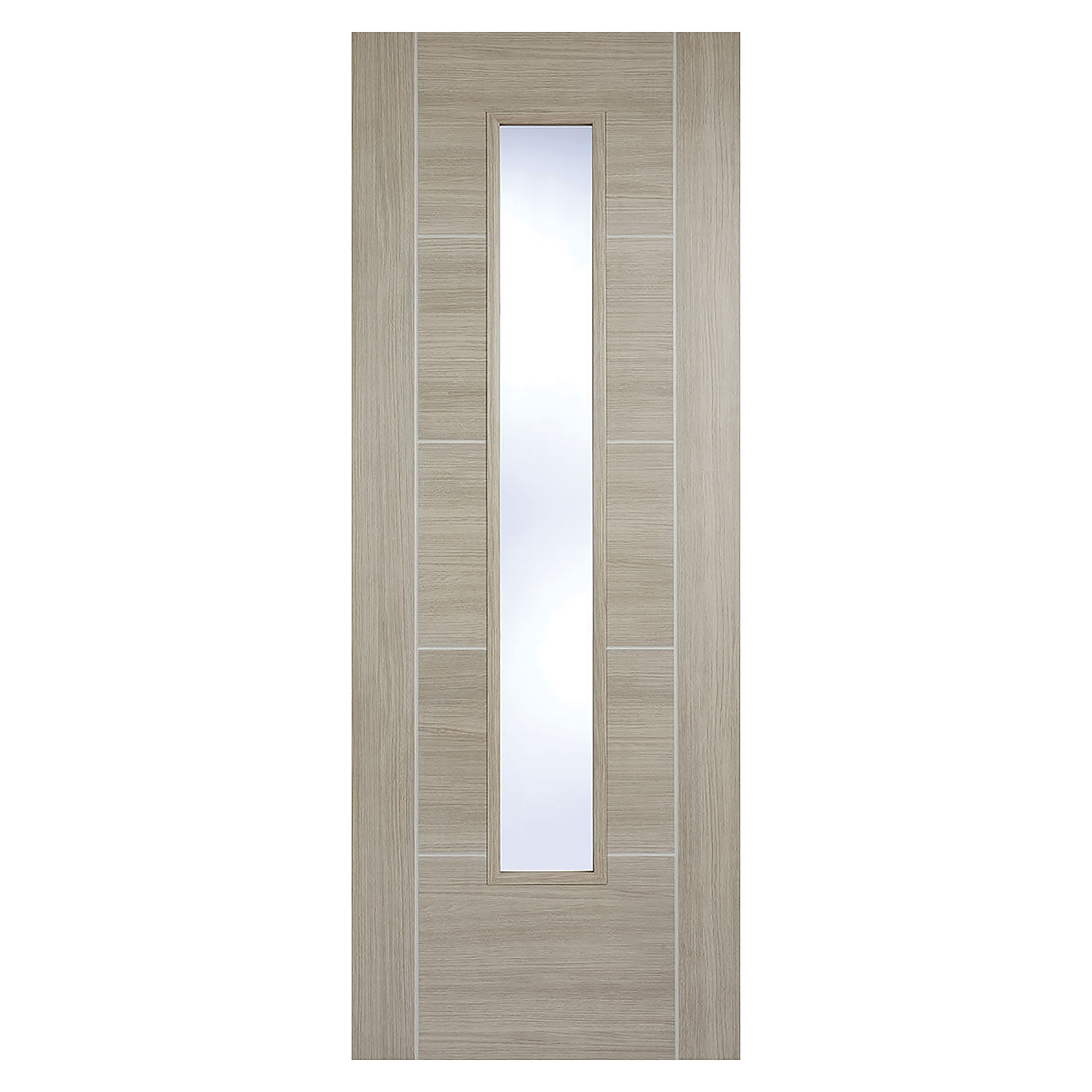 Vancouver Laminated Clear Glazed Internal Door Light Grey