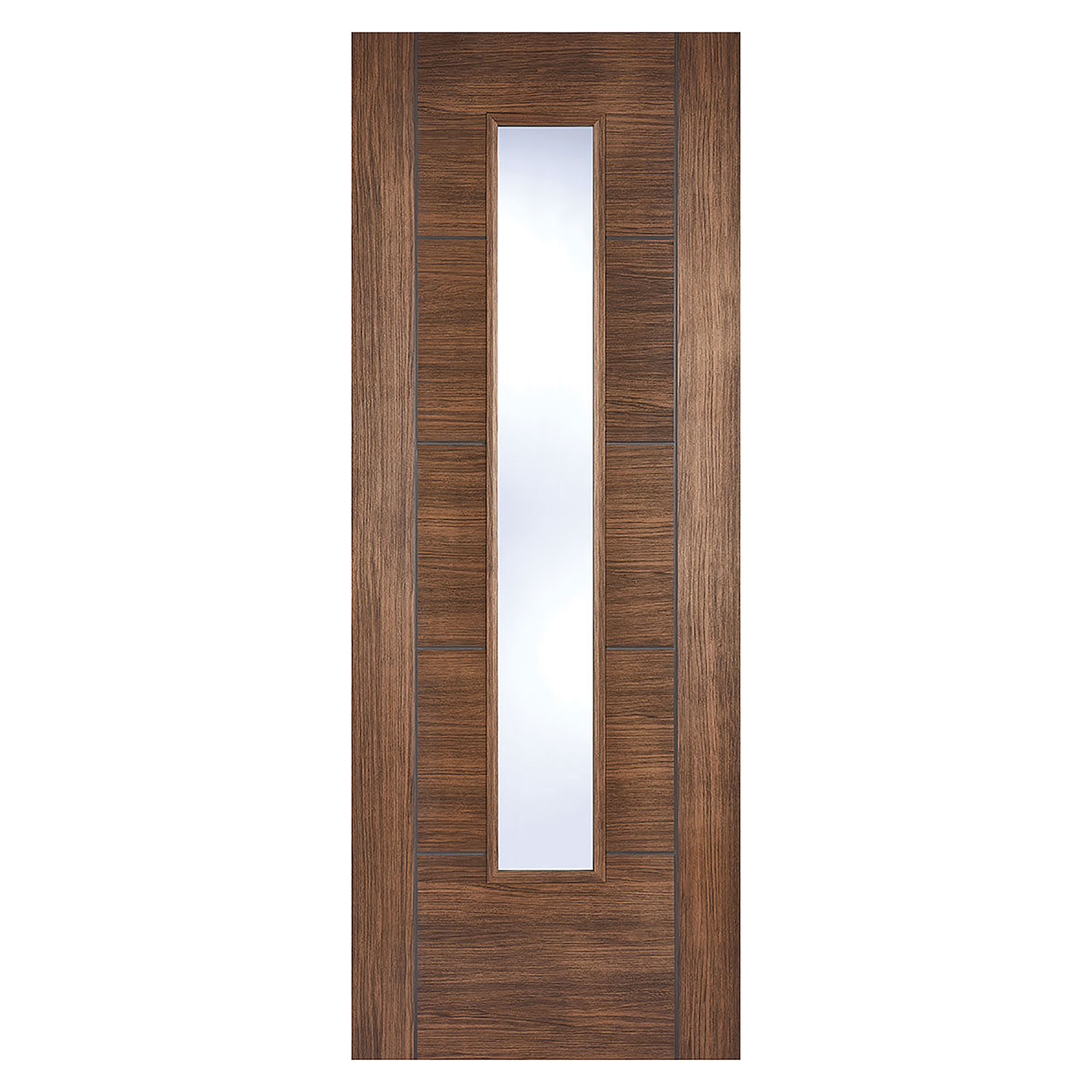 Vancouver Laminated Clear Glazed Internal Door Walnut