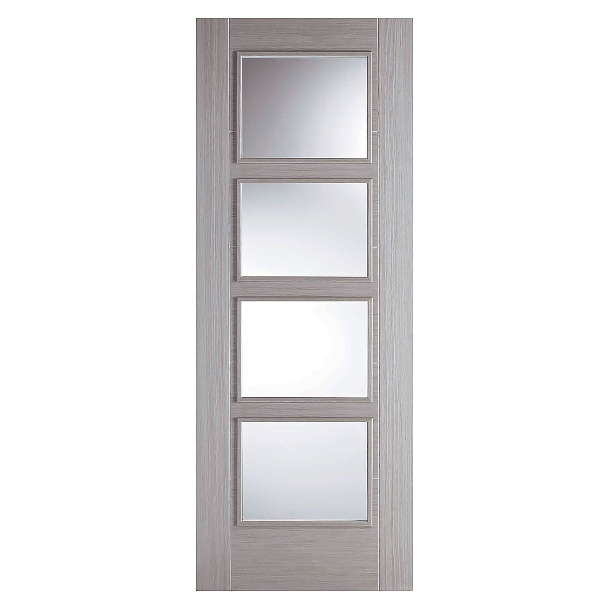 Vancouver 4-Light Pre-Finished Clear Glazed Internal Door Light Grey
