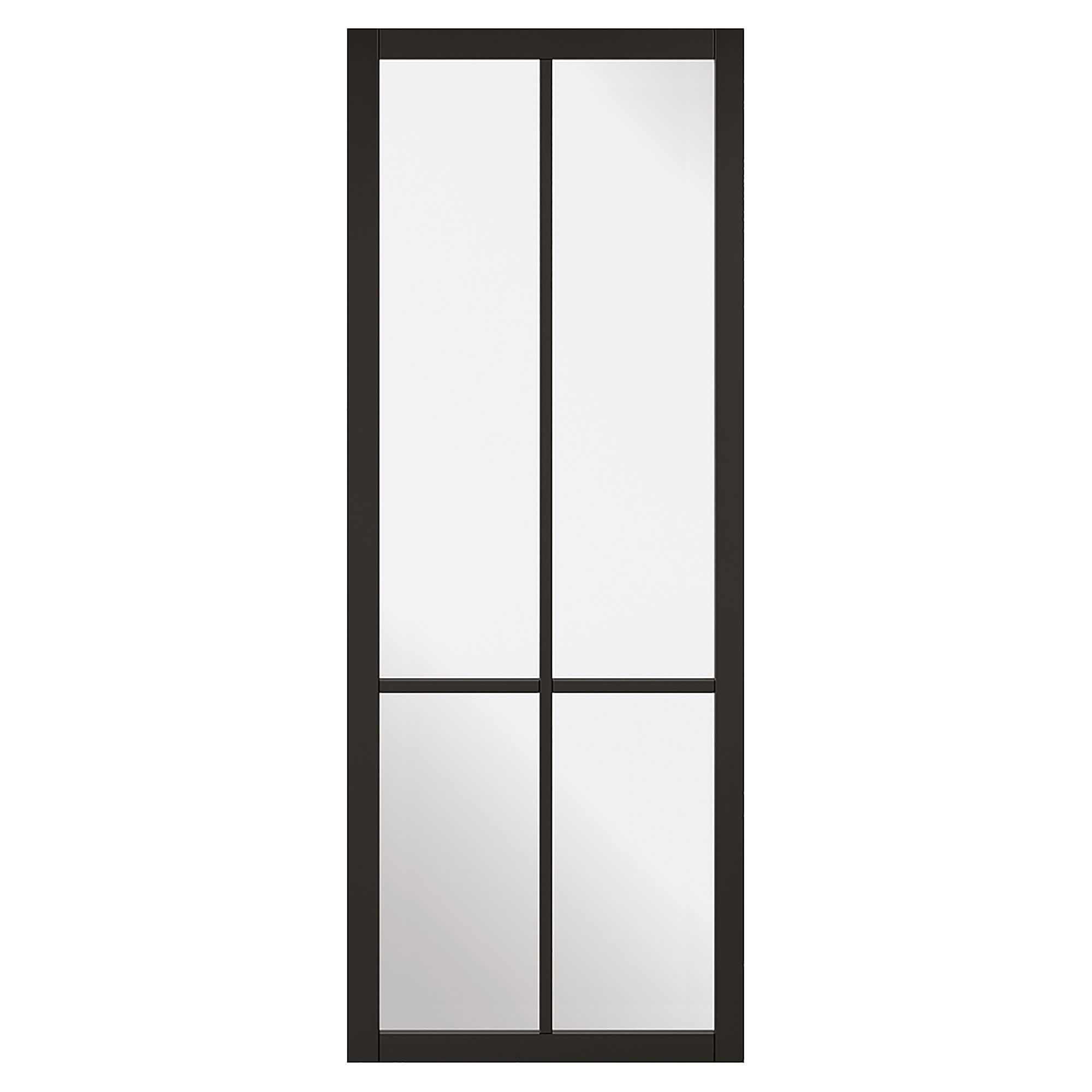 Liberty 4-Light Primed Clear Glazed Internal Door Black