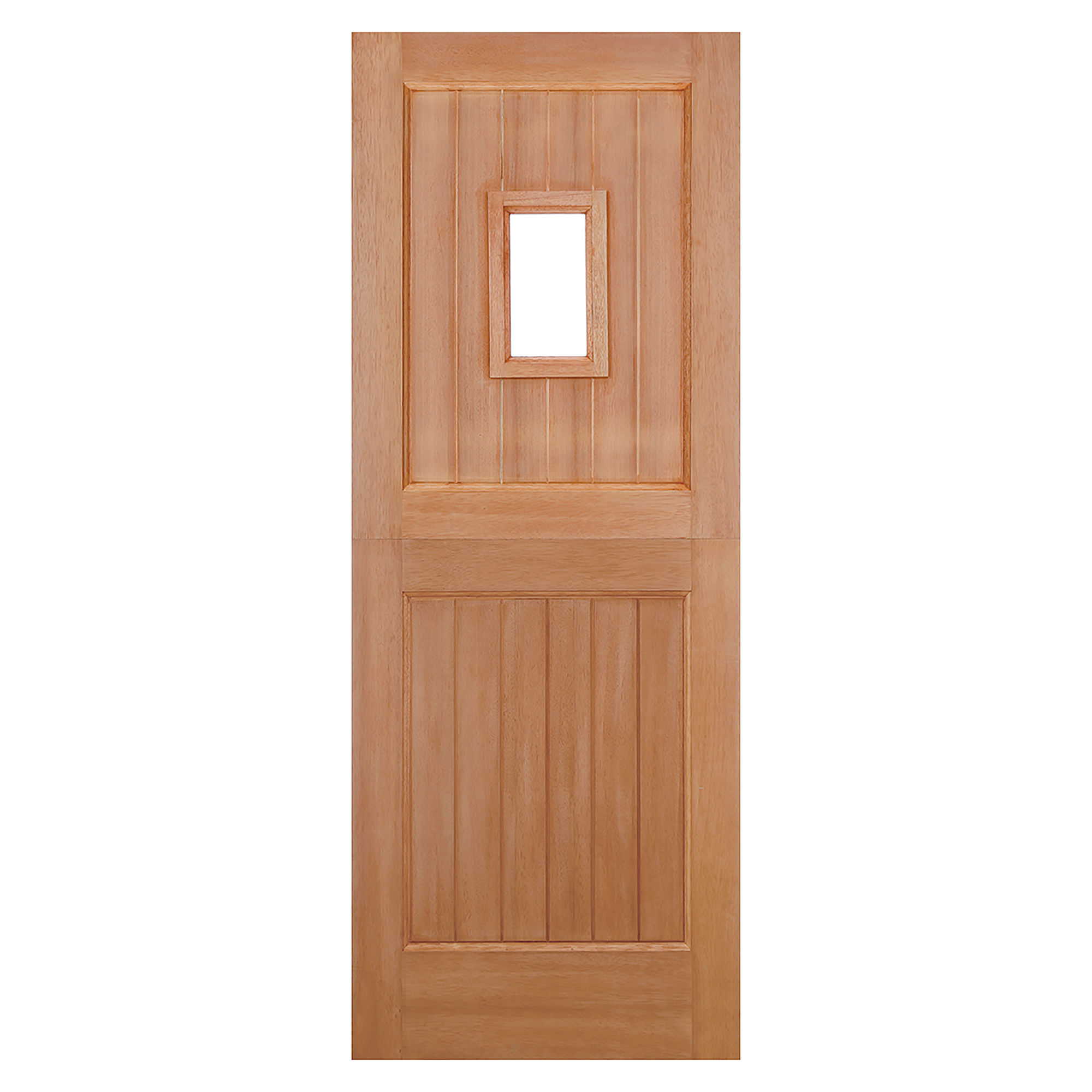 Stable 1-Light Straight Top Hardwood M&T Unglazed External Door