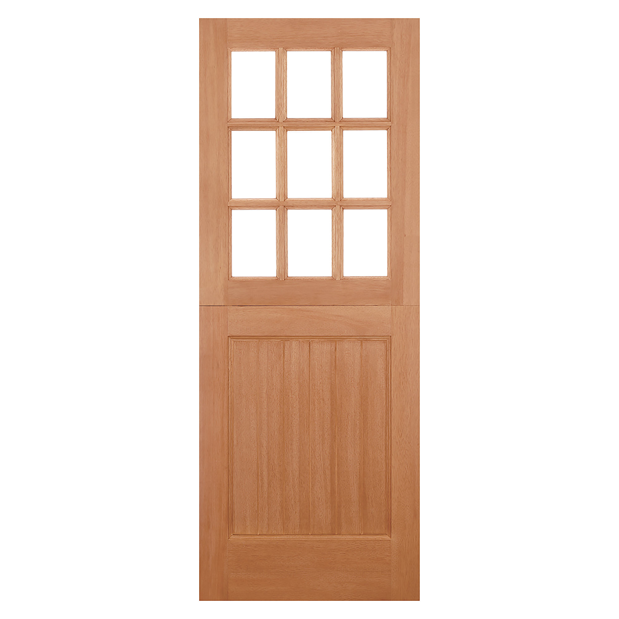 Stable 9-Light Straight Top Hardwood M&T Unglazed External Door