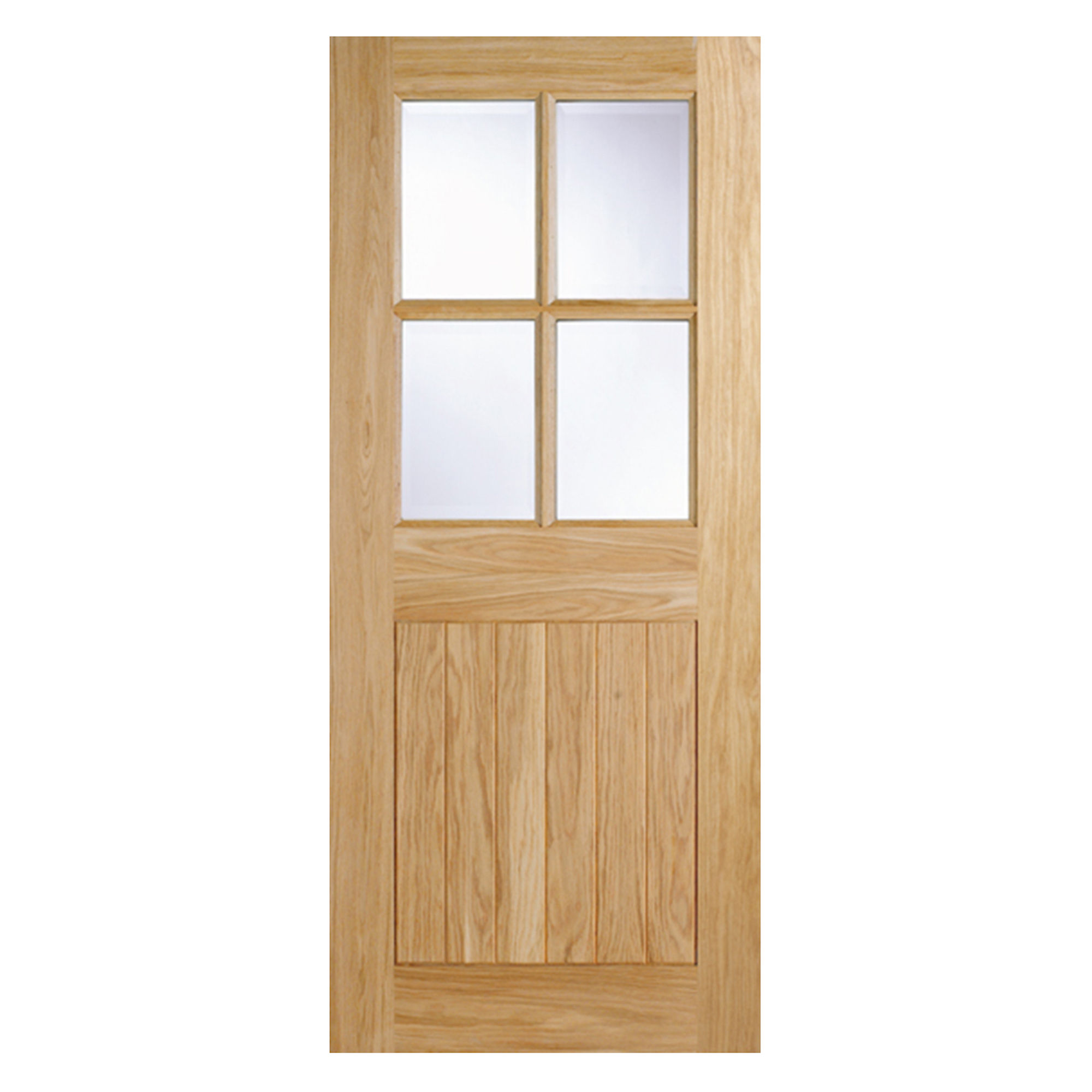 Cottage 4-Light Unfinished Clear Glazed External Door Oak