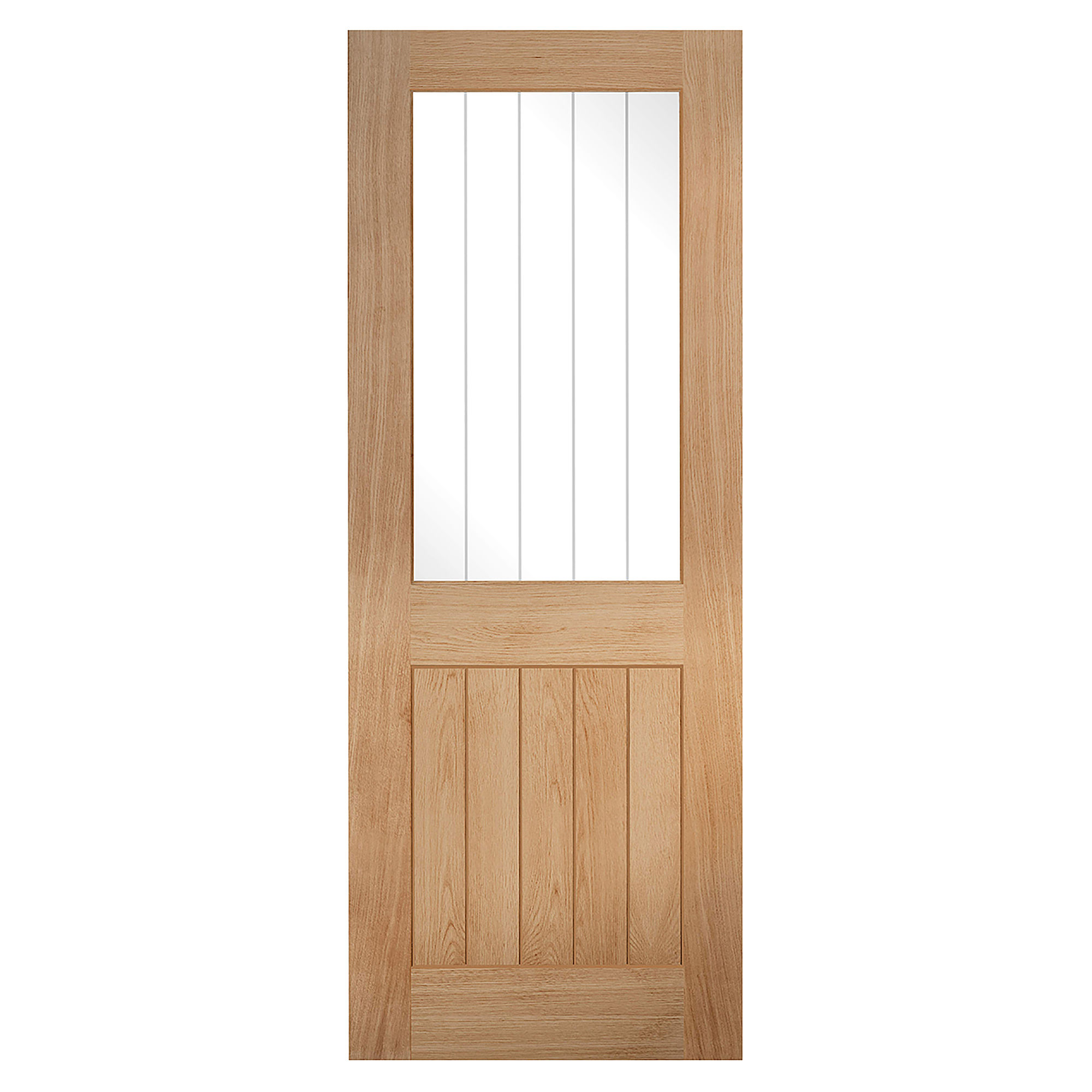 Belize 1-Light Unfinished Glazed Internal Door Oak