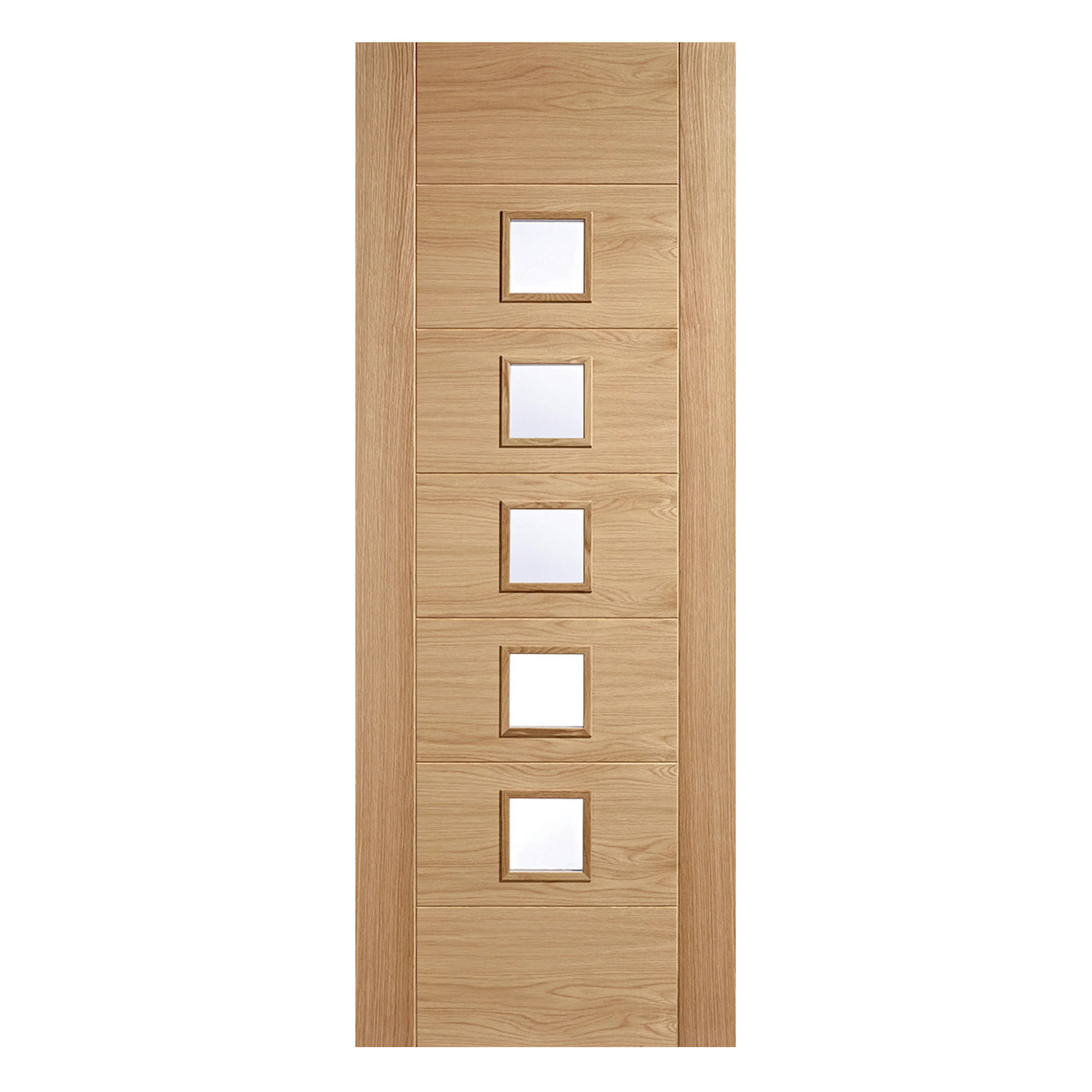 Carini 5-Light Pre-Finished Clear Glazed Internal Door Oak