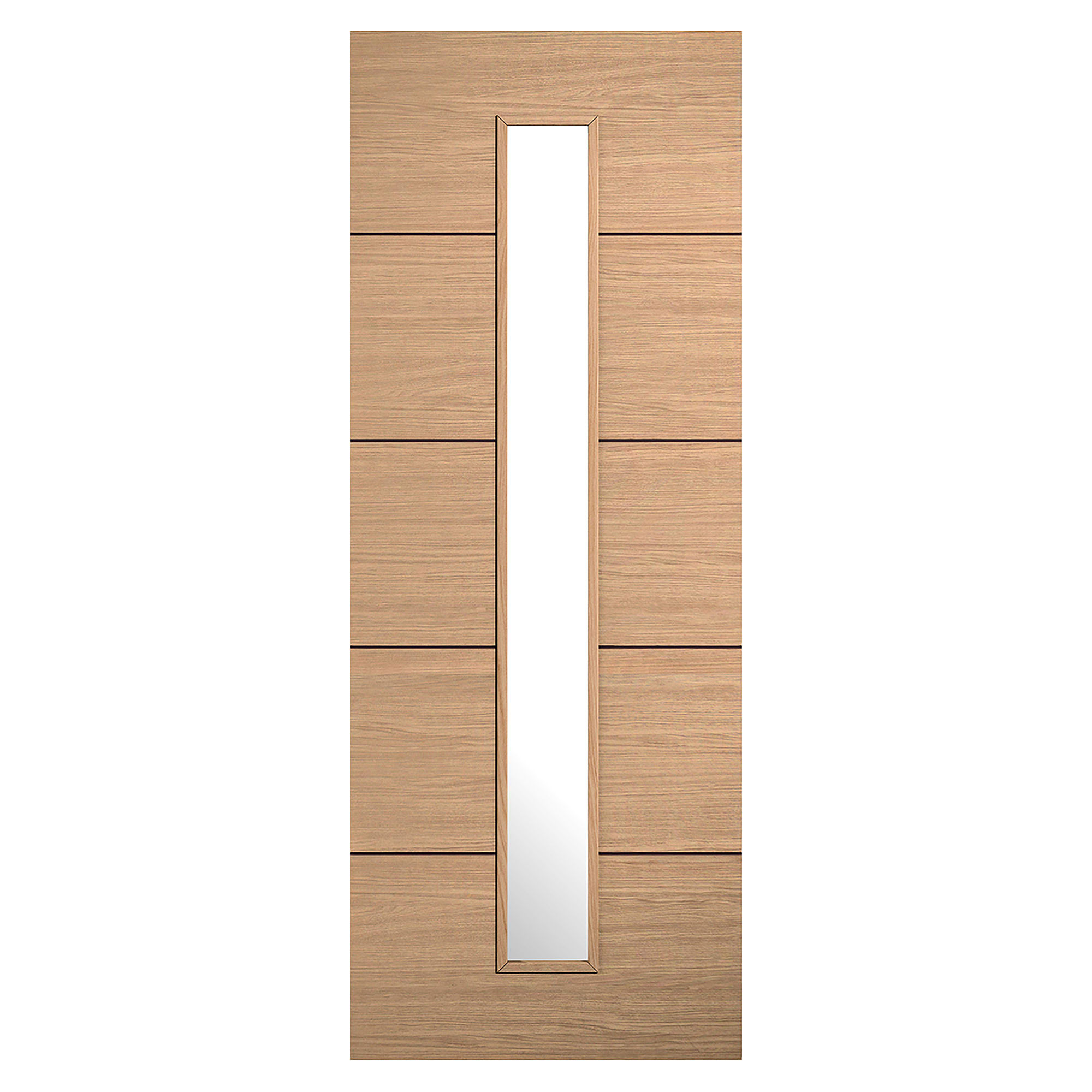 Lille 1-Light Pre-Finished Clear Glazed Internal Door Oak