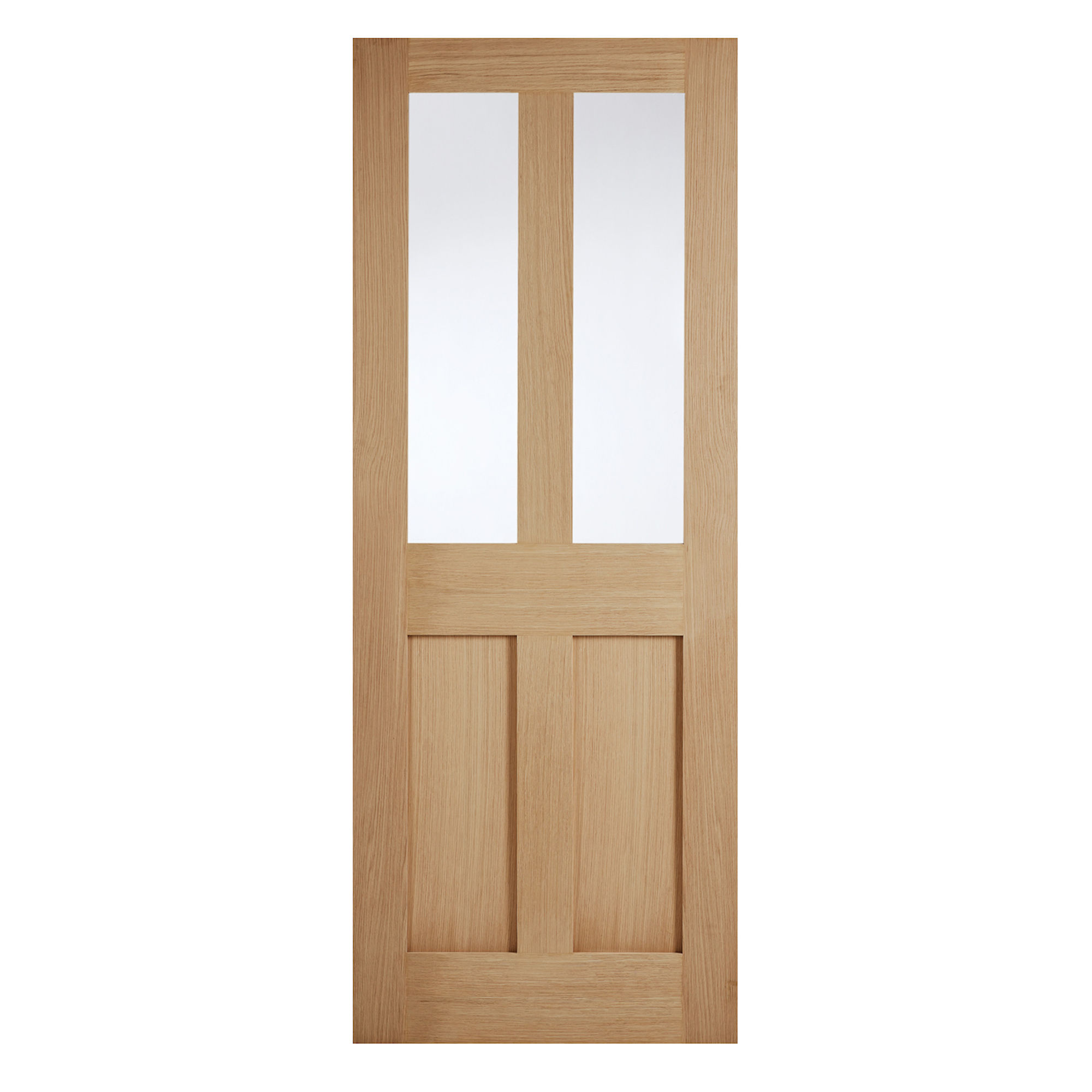London 2-Light Unfinished Clear Glazed Internal Door Oak