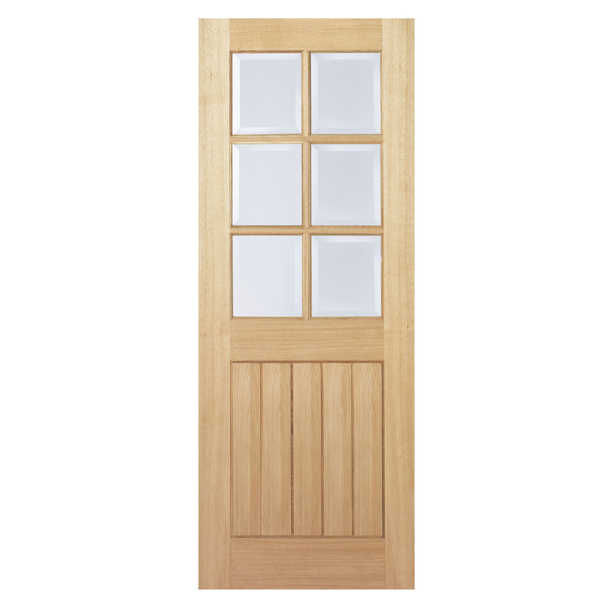Mexicano 6-Light Unfinished Clear Glazed Internal Door Oak
