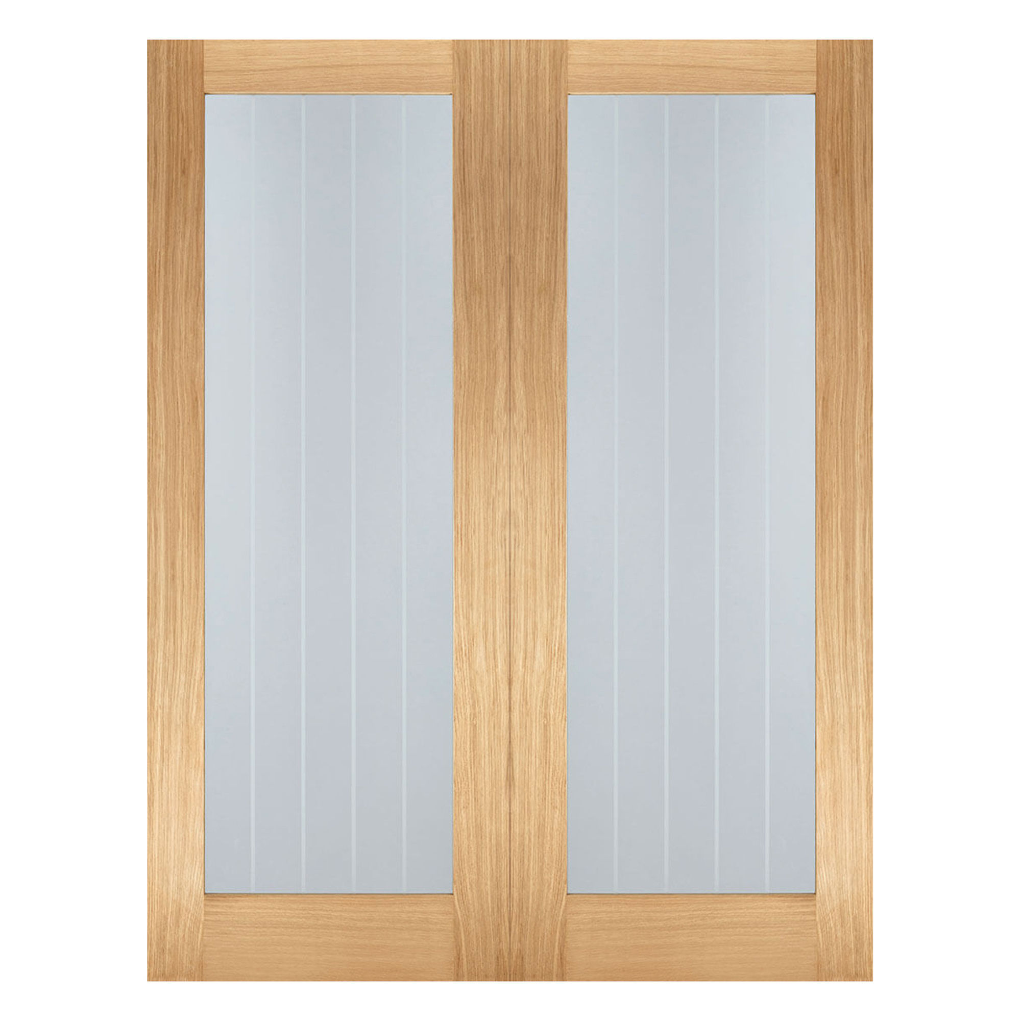 Mexicano Pair Unfinished Glazed Doors Oak