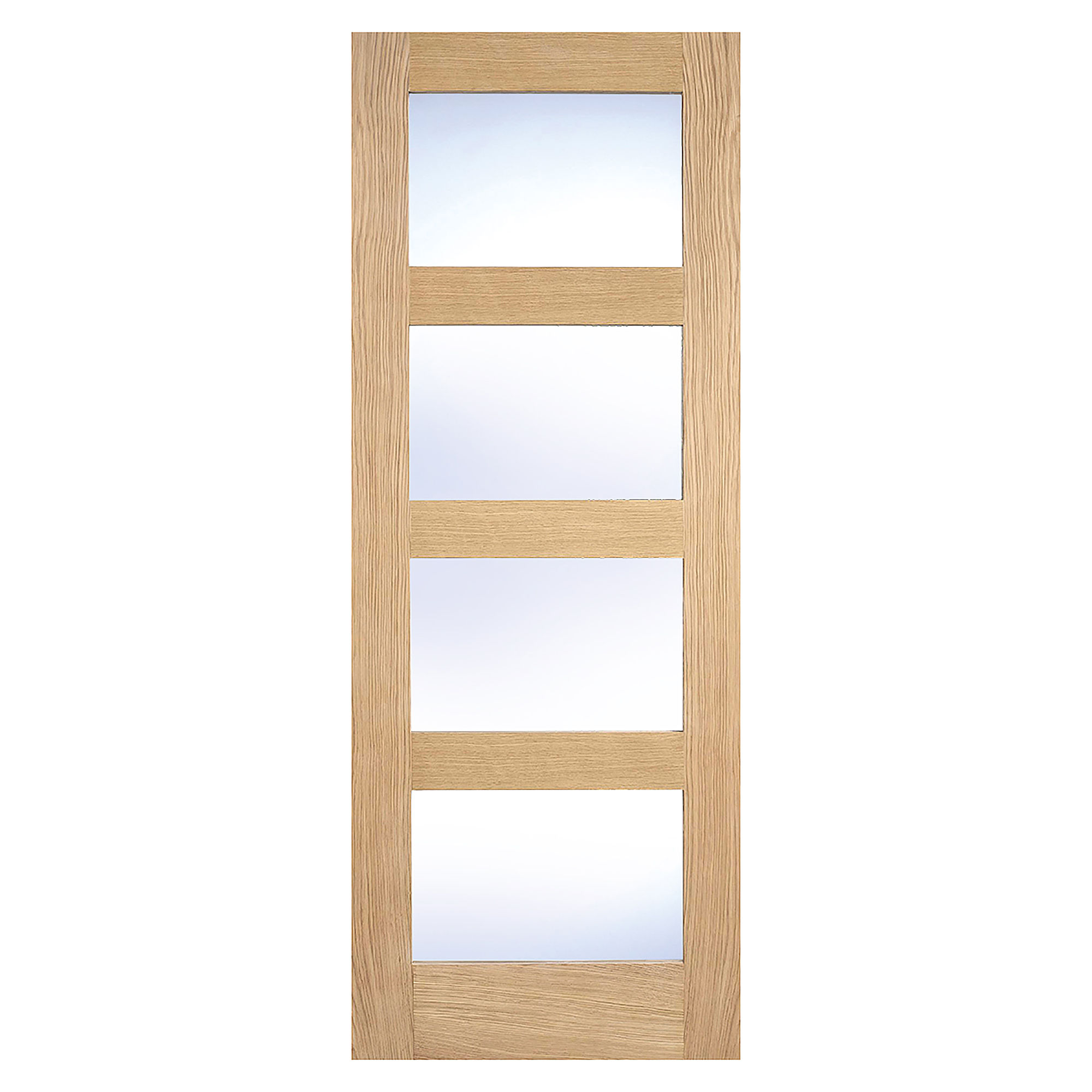 Shaker 4-Light Unfinished Clear Glazed Door Oak