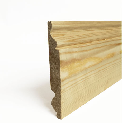 Dual Torus/Ogee Redwood Skirting 25mm x 125mm (Finished Size 20mm x 119mm)
