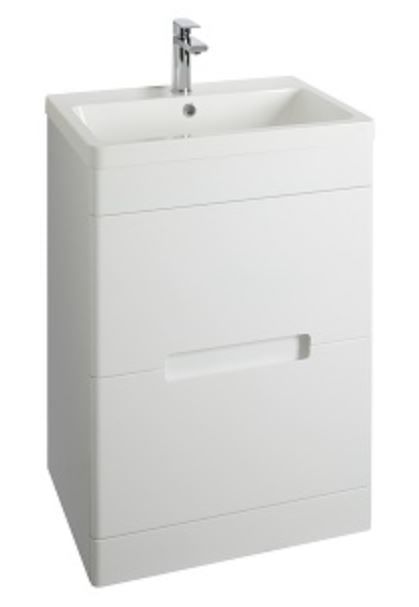 Selkirk Floor Standing 2 Drawer Unit with Basin Matt Grey 500mm - 53307/53000
