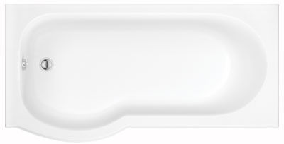Trojan Concert P-Shaped Shower Bath No Tap Holes (Left Hand) 1675mm x 850mm x 750mm