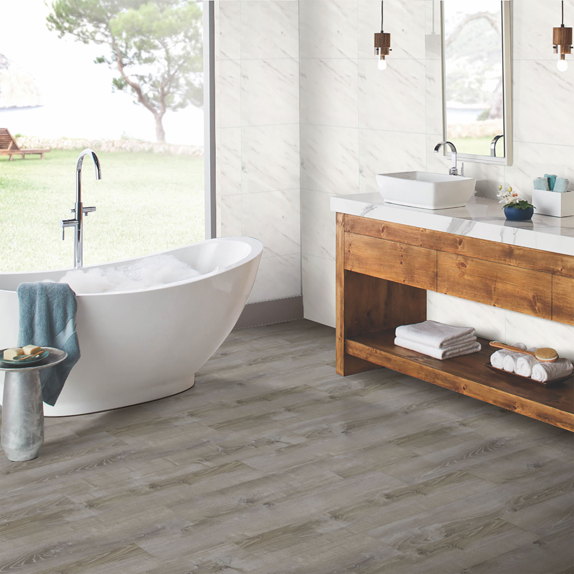 Multipanel Click Bathroom Vinyl Flooring Planks Driftwood Grey Oak (7 Pack) 1210mm x 220mm x 5mm