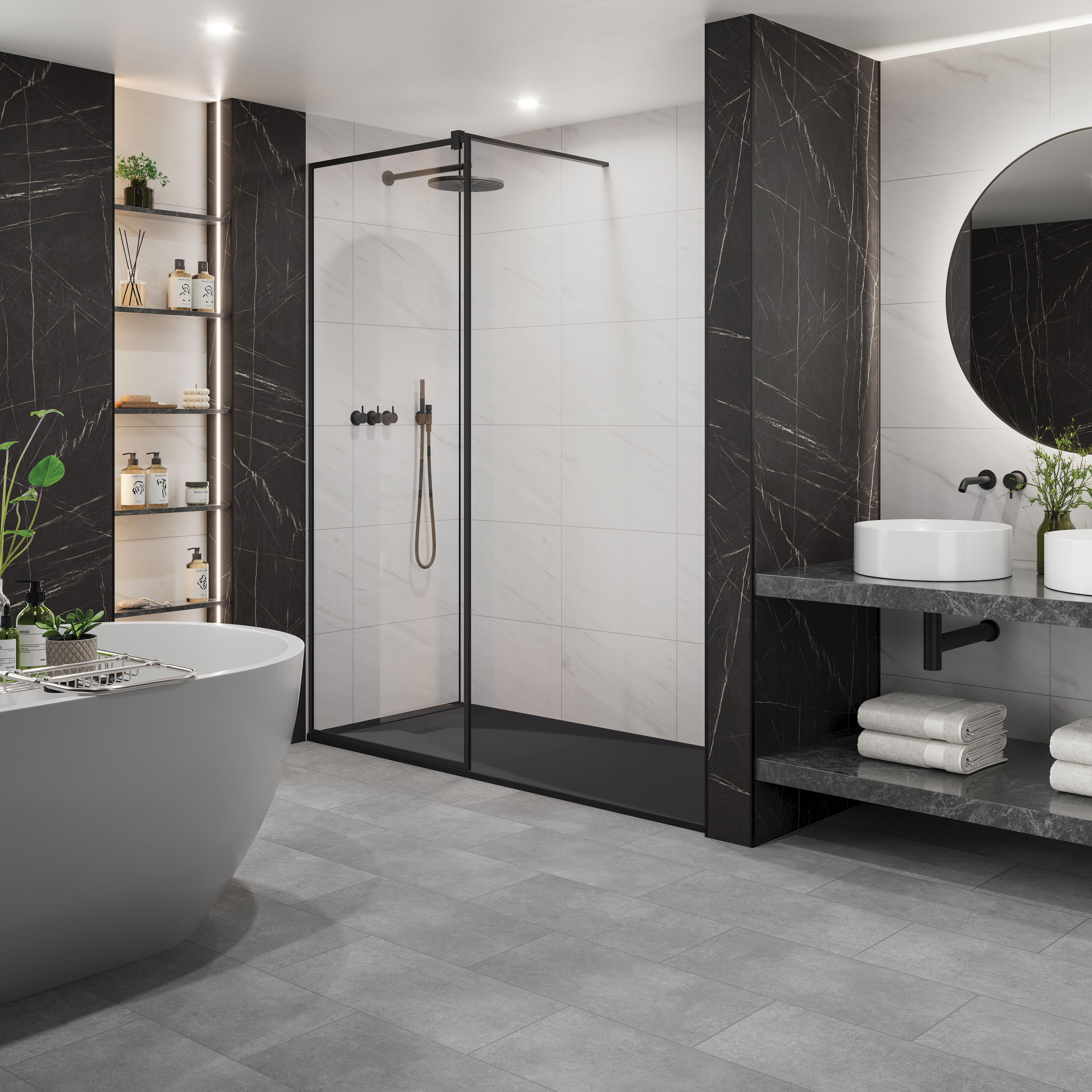 Multipanel Click Bathroom Vinyl Flooring Tiles Vicenza (9 Pack) 604mm x 302mm x 6mm