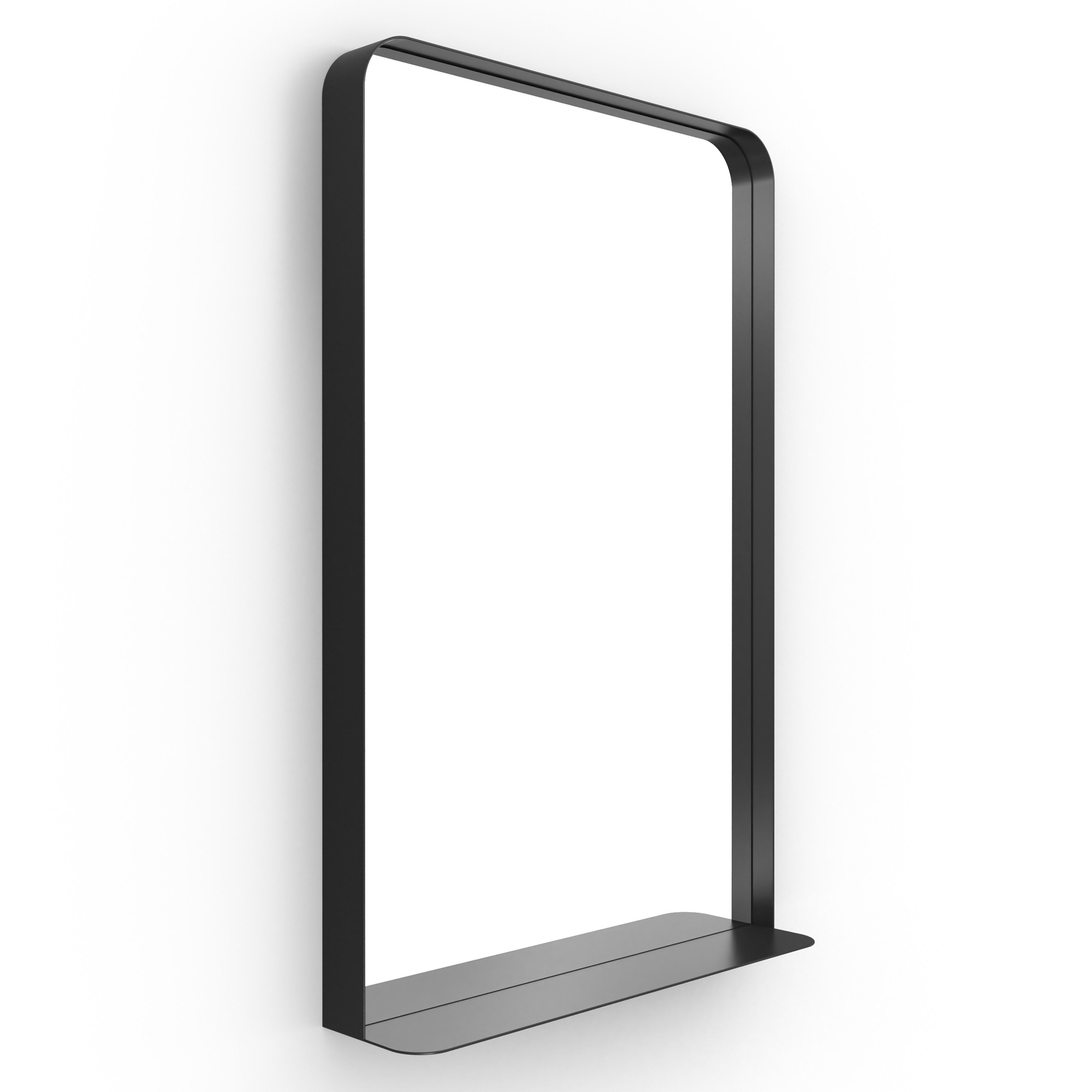 Origins Living City Rectangular Mirror with Shelf 50 Black 500mm x 750mm - CTY-002057-BK