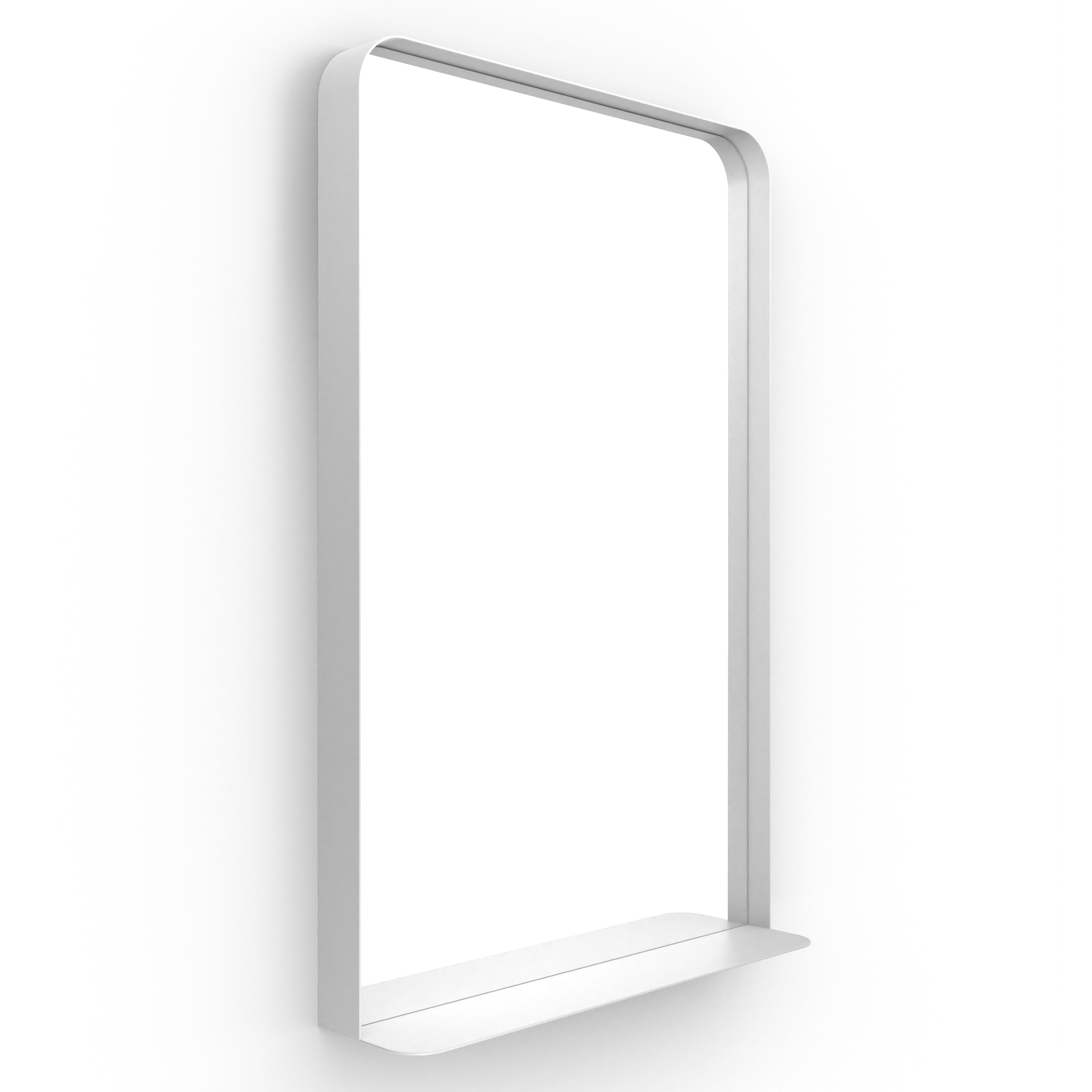 Origins Living City Rectangular Mirror with Shelf 50 White 500mm x 750mm - CTY-002057-WH