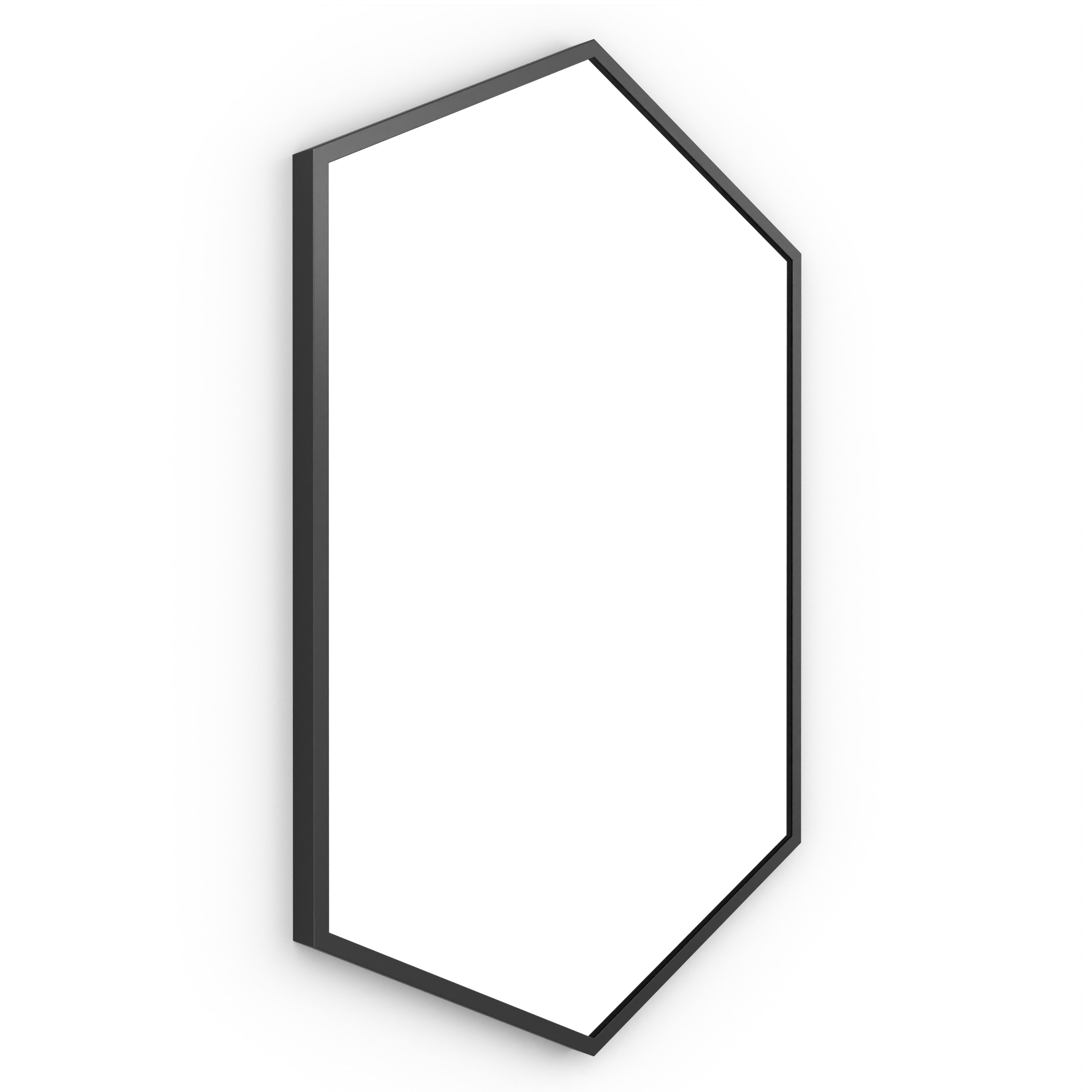 Origins Living Docklands Hexagonal Mirror Black 500mm x 750mm - B375516