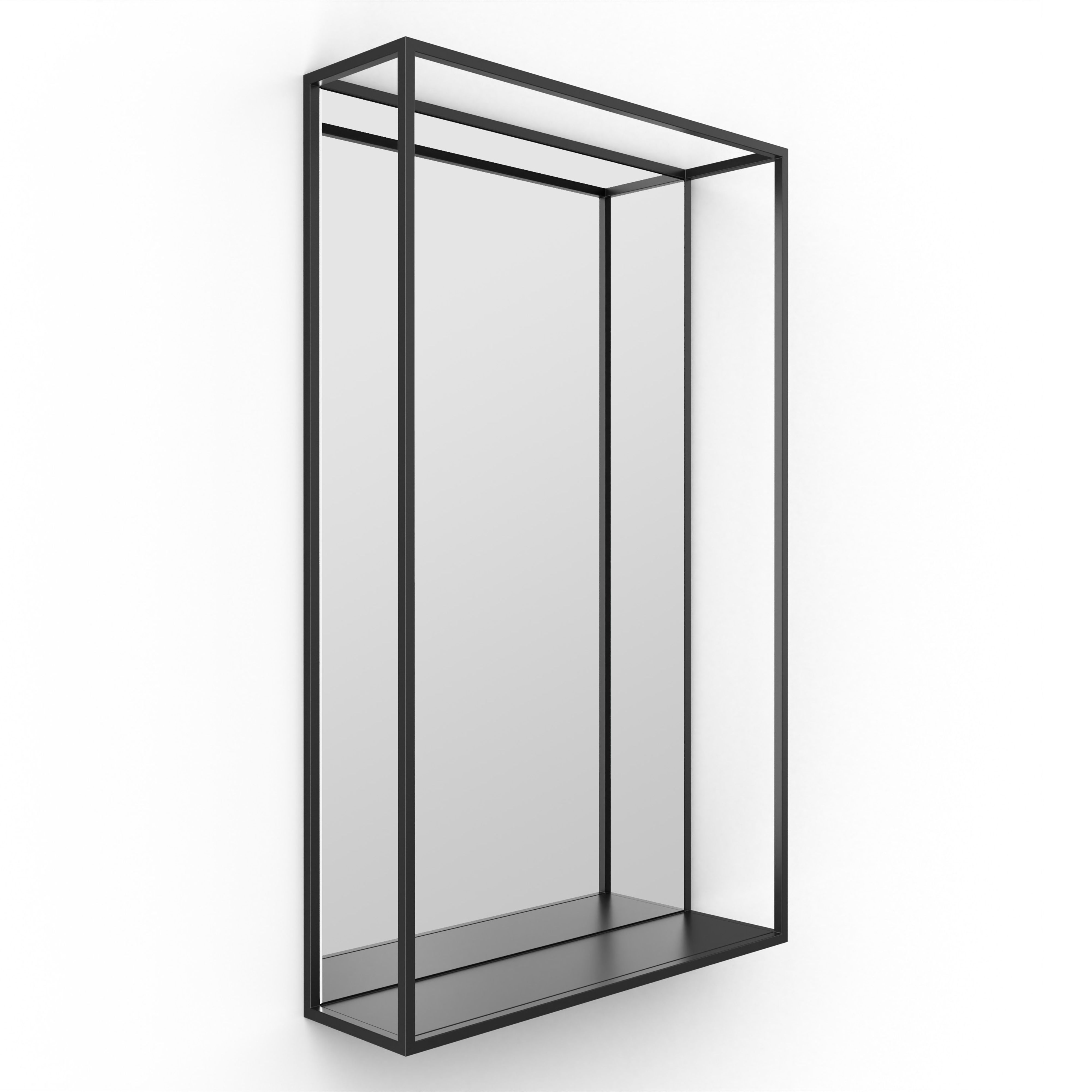 Origins Living Docklands Rectangular Mirror with Shelf 50 Black 500mm x 800mm - DKL-002058-BK