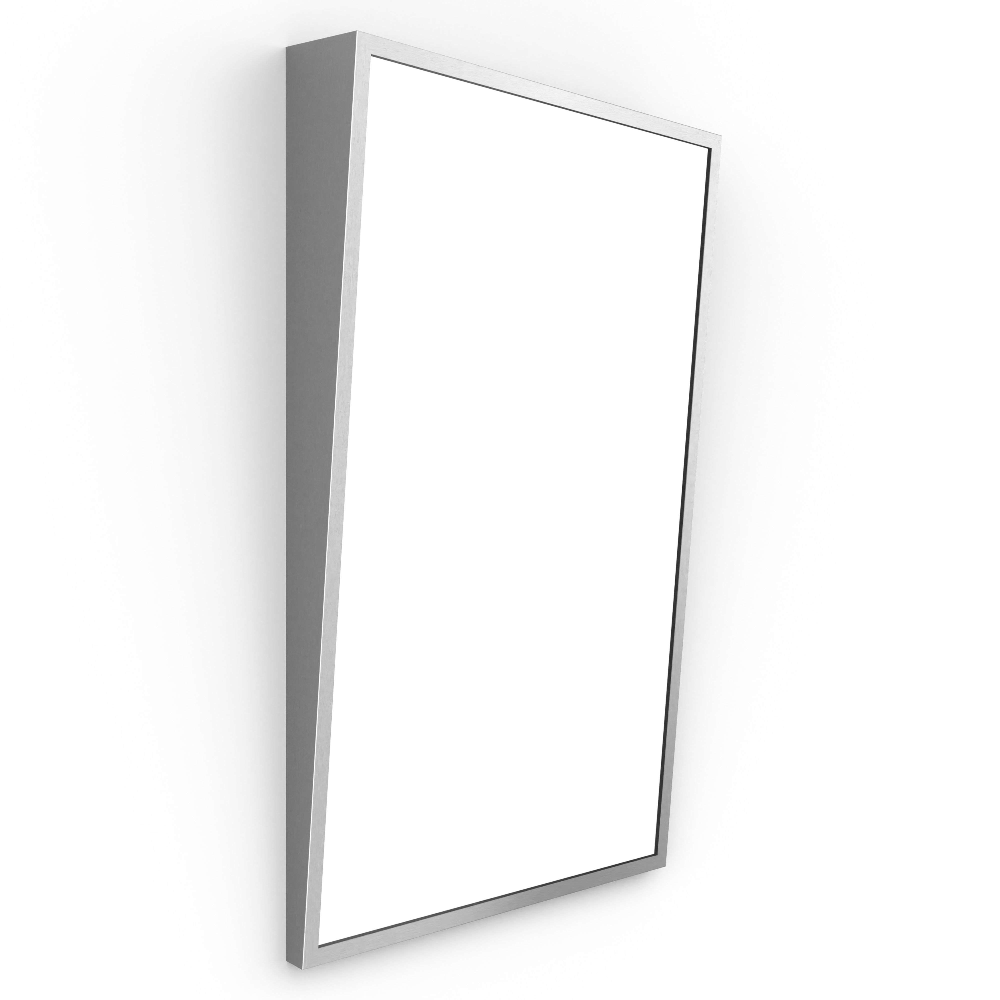 Origins Living Docklands Inclusive Angled Mirror 50 Brushed Stainless Steel 500mm x 800mm - DKL-00A058-BS