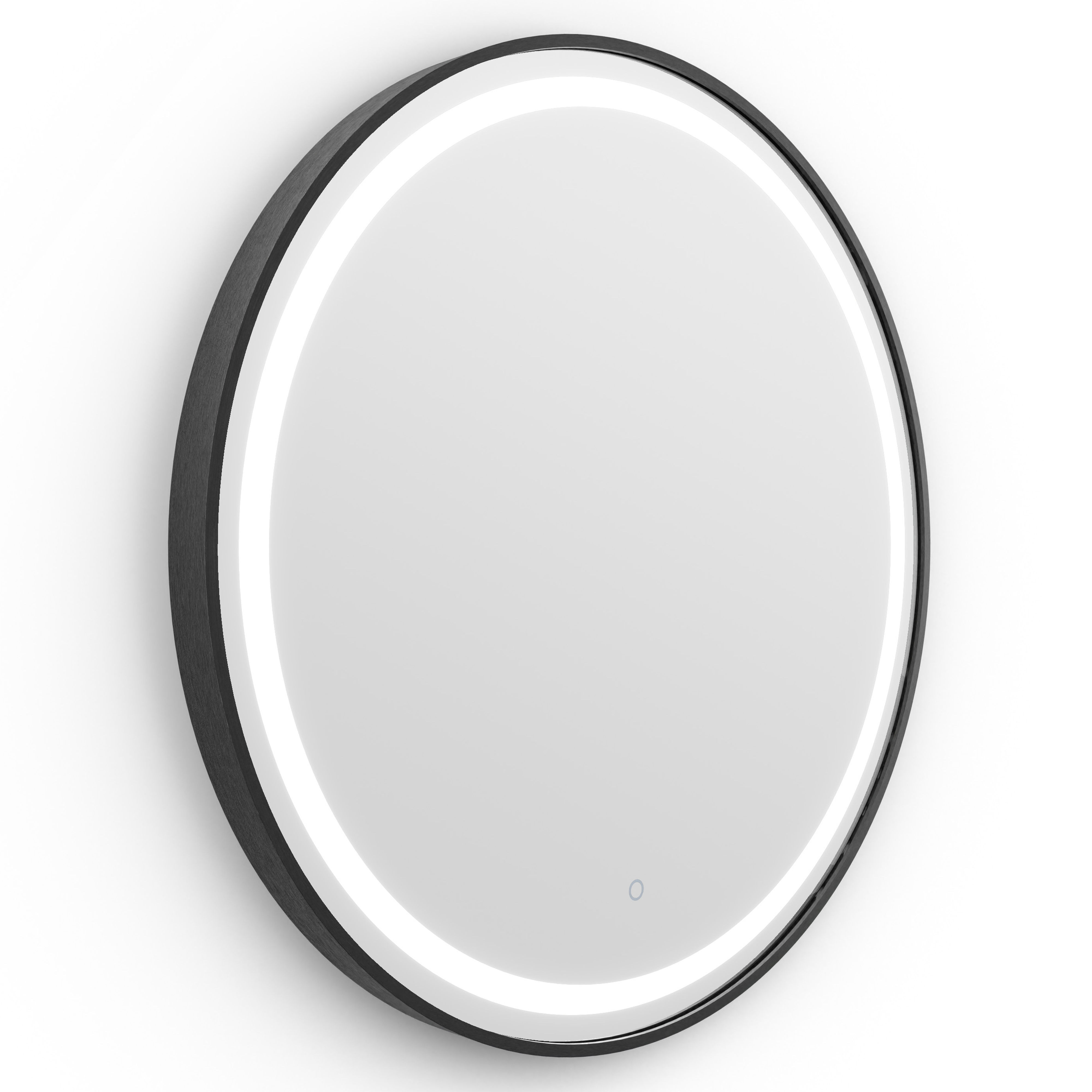 Origins Living Lomax Light Round Mirror Black 700mm - LML-01D070-BK