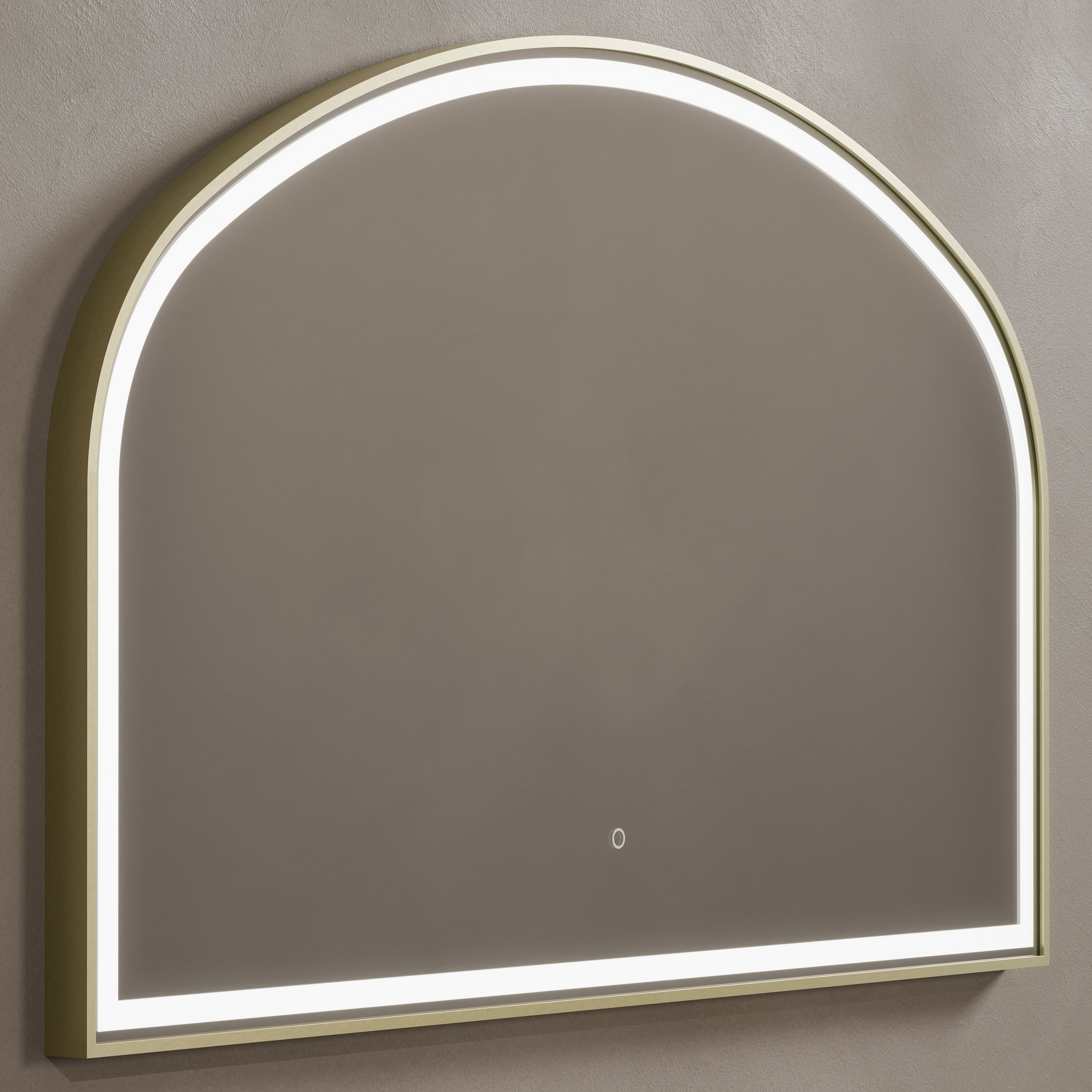 Origins Living Lomax Light Overmantle Arch Mirror Brushed Brass 1200mm x 750mm - LML-01R127-BB
