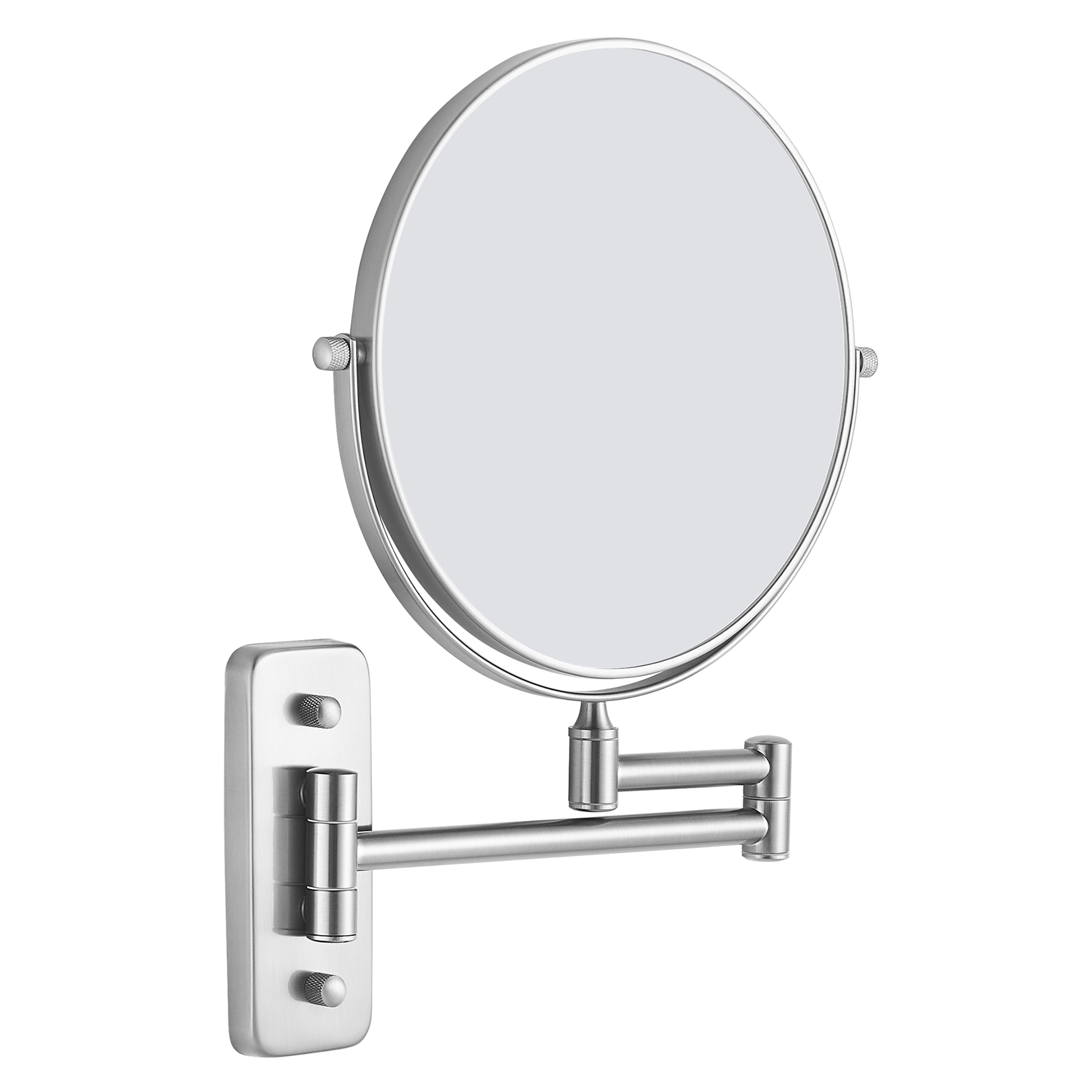 Origins Living Mason Reversible 5x Magnifying Wall Mirror Brushed Nickel 255mm x 315mm - MSN-007520-BN
