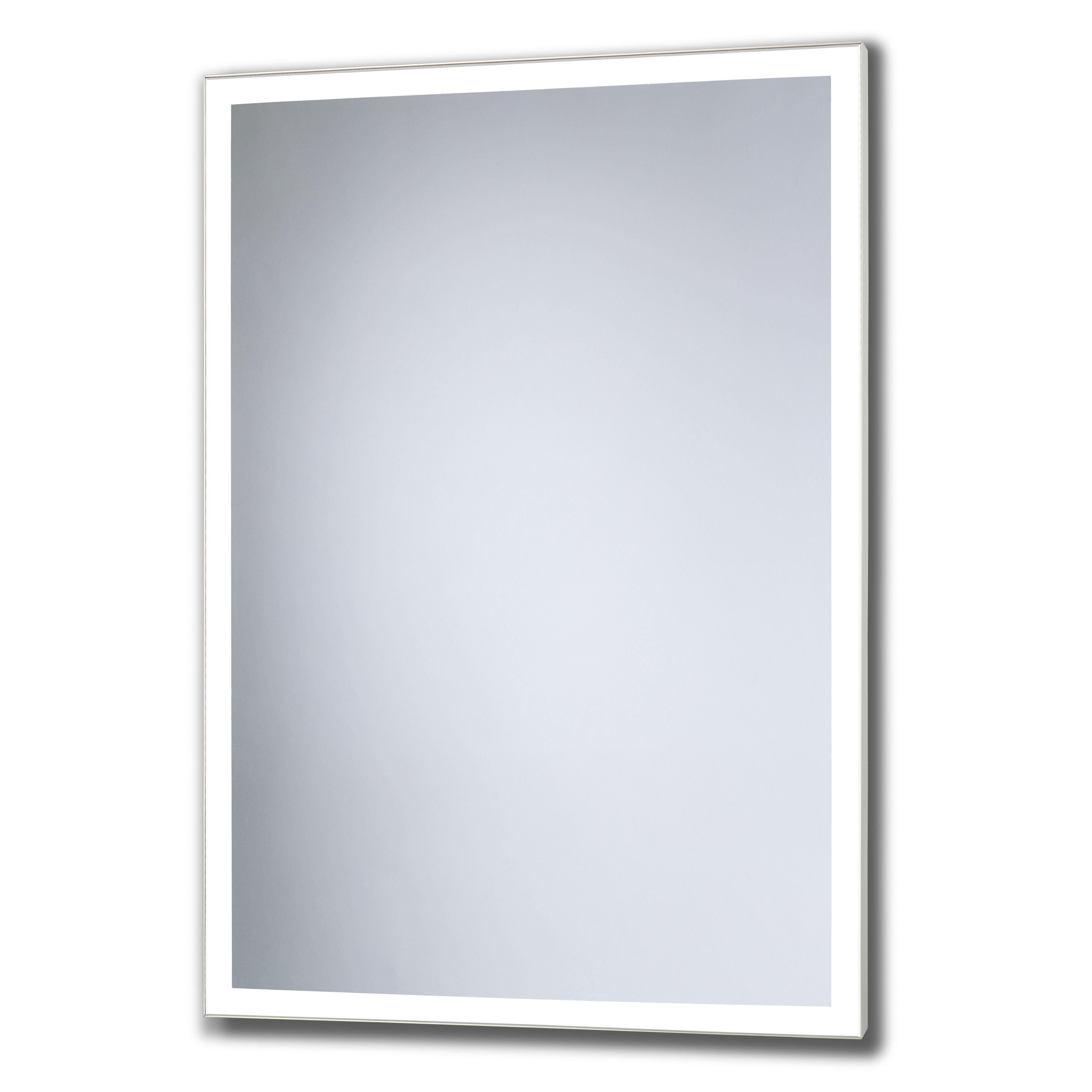 Origins Living Solid Light Rectangular Mirror Satin Aluminium
