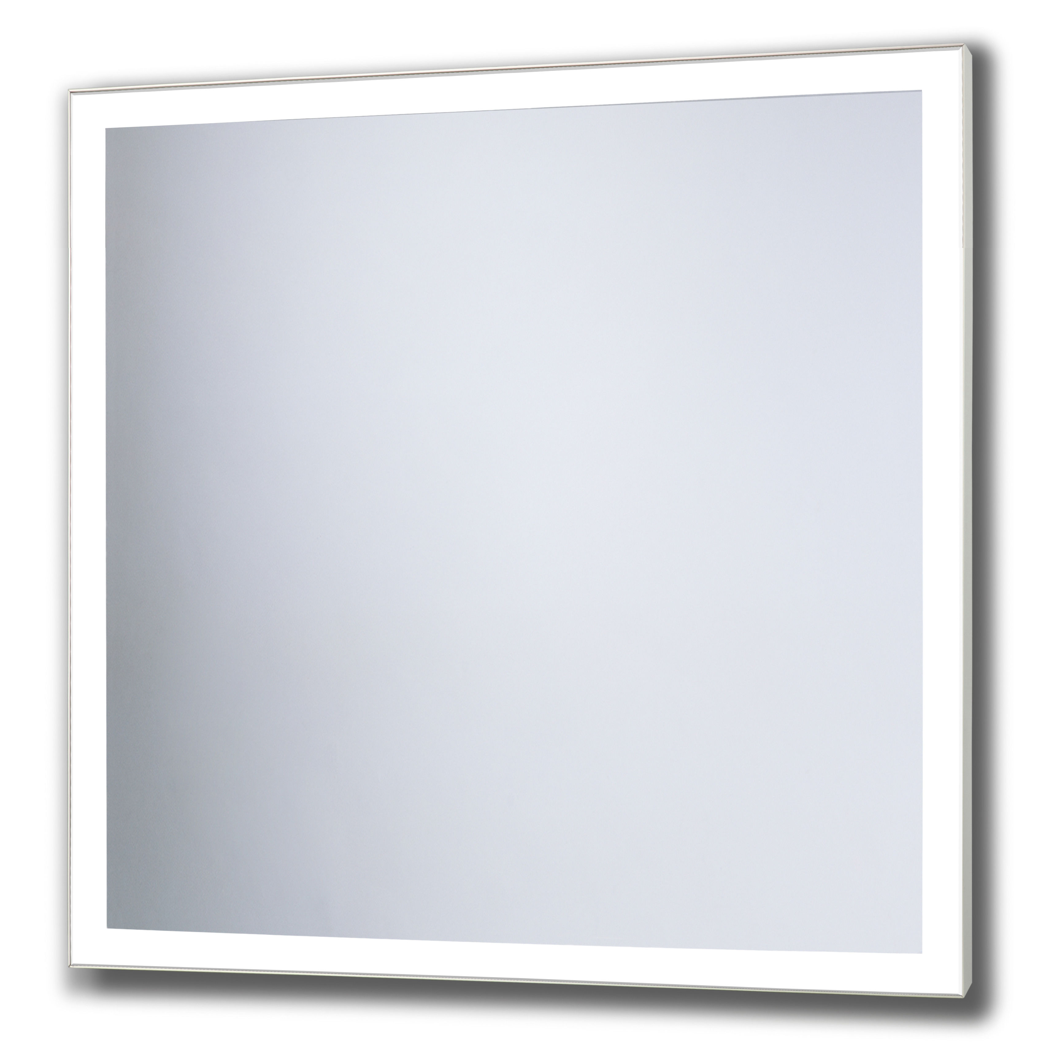 Origins Living Solid Light Square Mirror 70 Satin Aluminium 700mm x 700mm - B004785