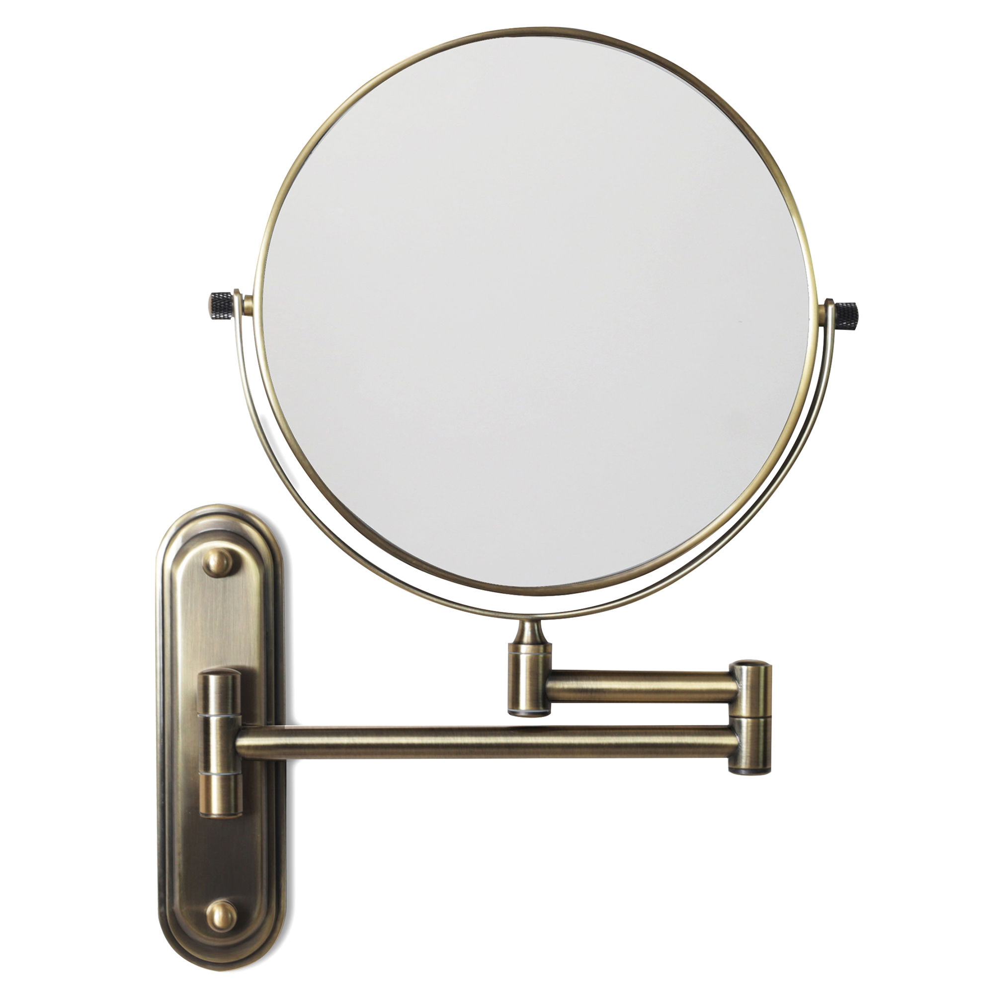 Origins Living Taylor Reversible 5x Magnifying Wall Mirror Aged Brass 245mm x 315mm - TYL-007520-AB