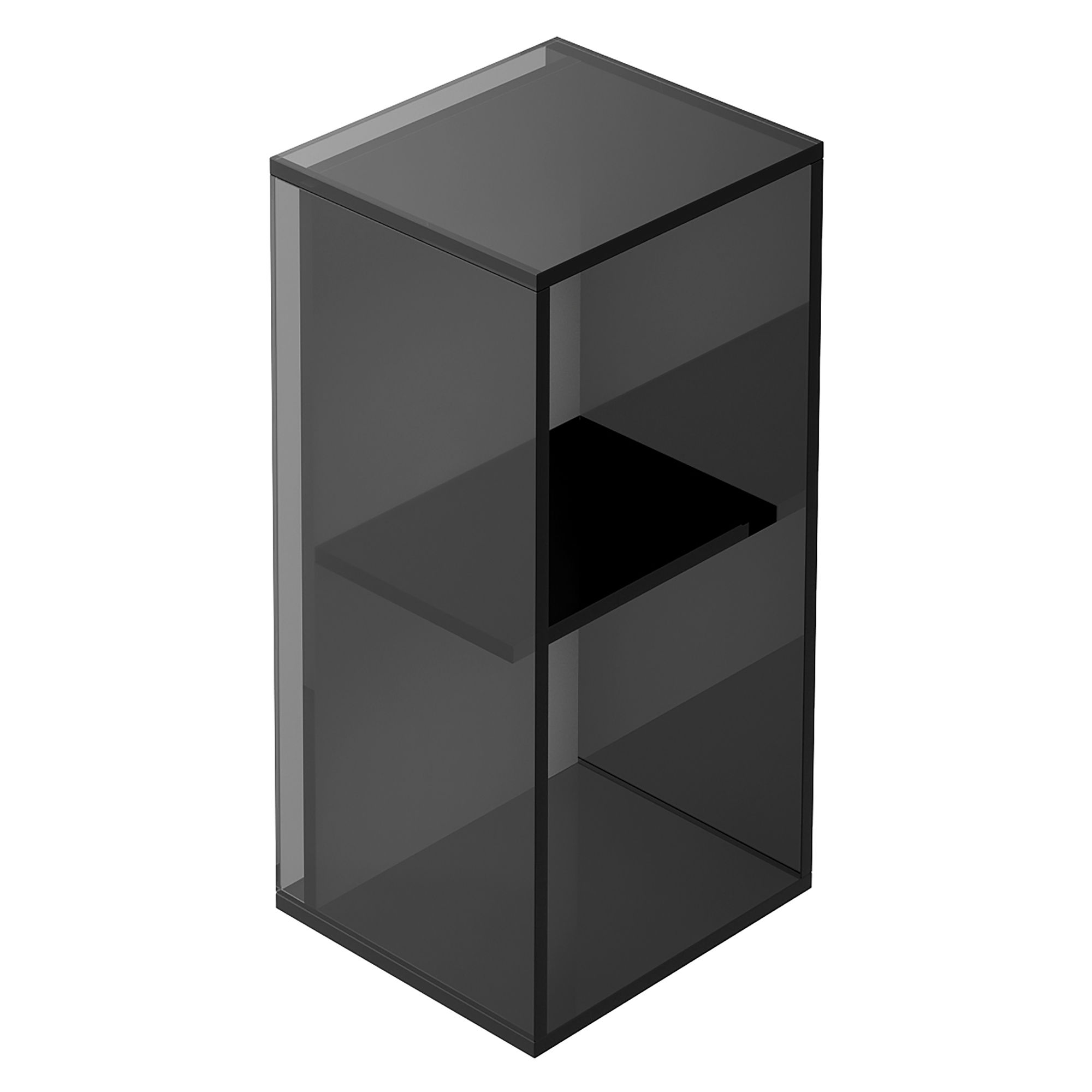 Origins Living Pier Glass 2 Box Rectangular Shelf Black 180mm x 360mm x 160mm - B008479