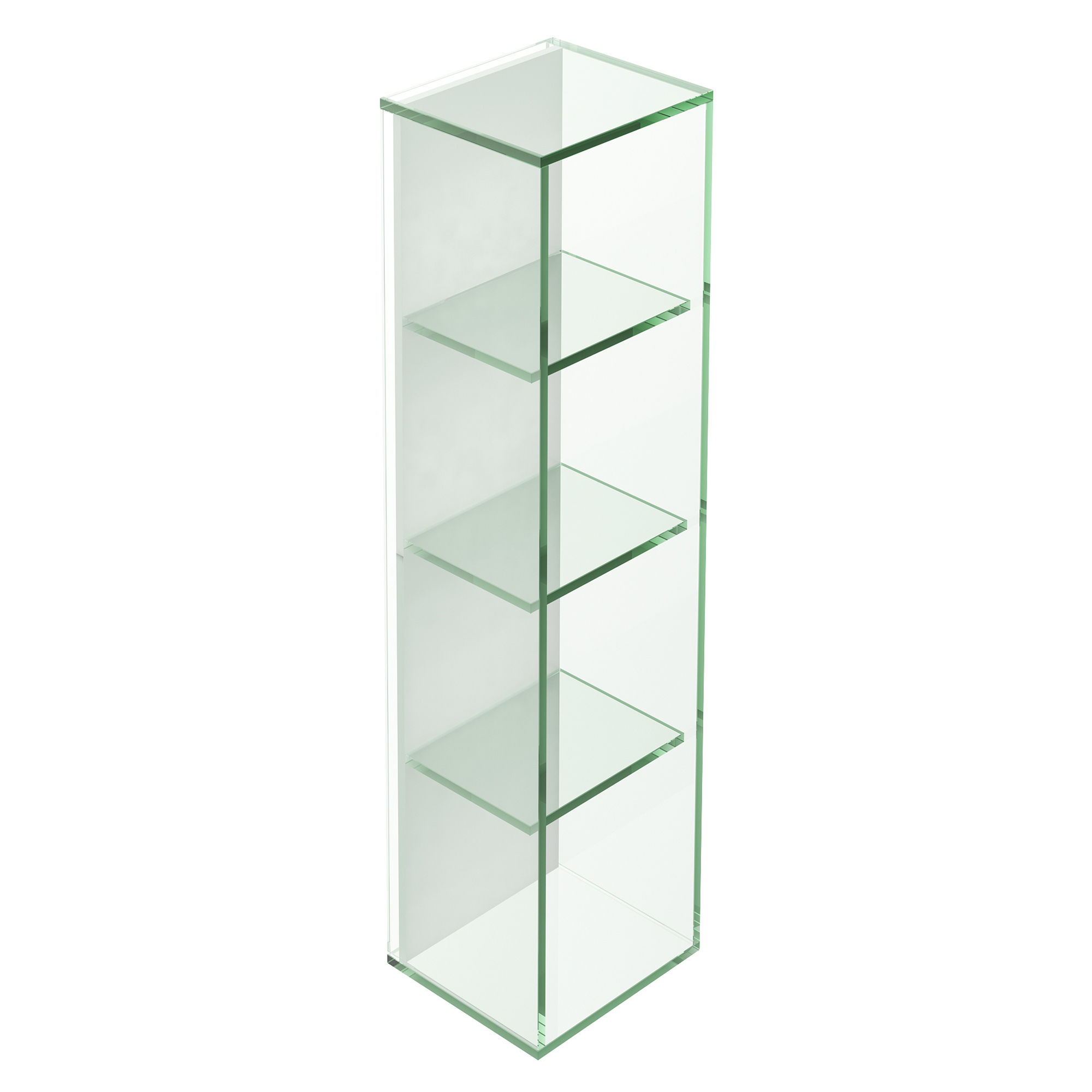 Origins Living Pier Glass 4 Box Rectangular Shelf Clear 180mm x 700mm x 160mm - B008486
