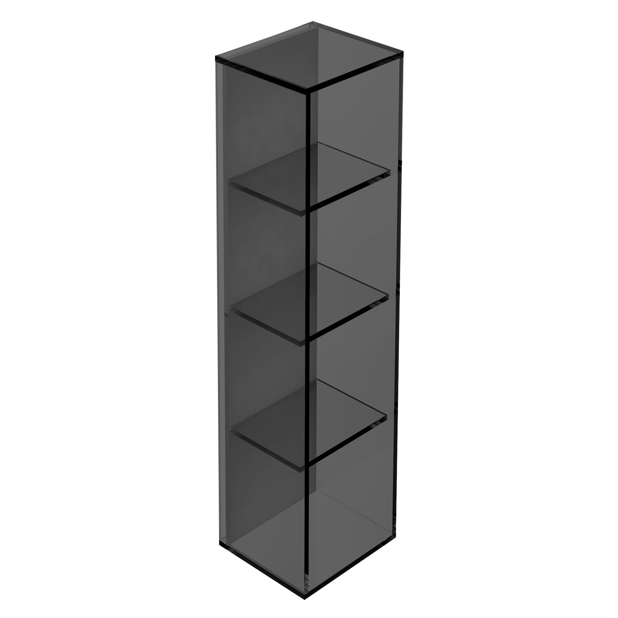 Origins Living Pier Glass 4 Box Rectangular Shelf Black 180mm x 700mm x 160mm - B008509