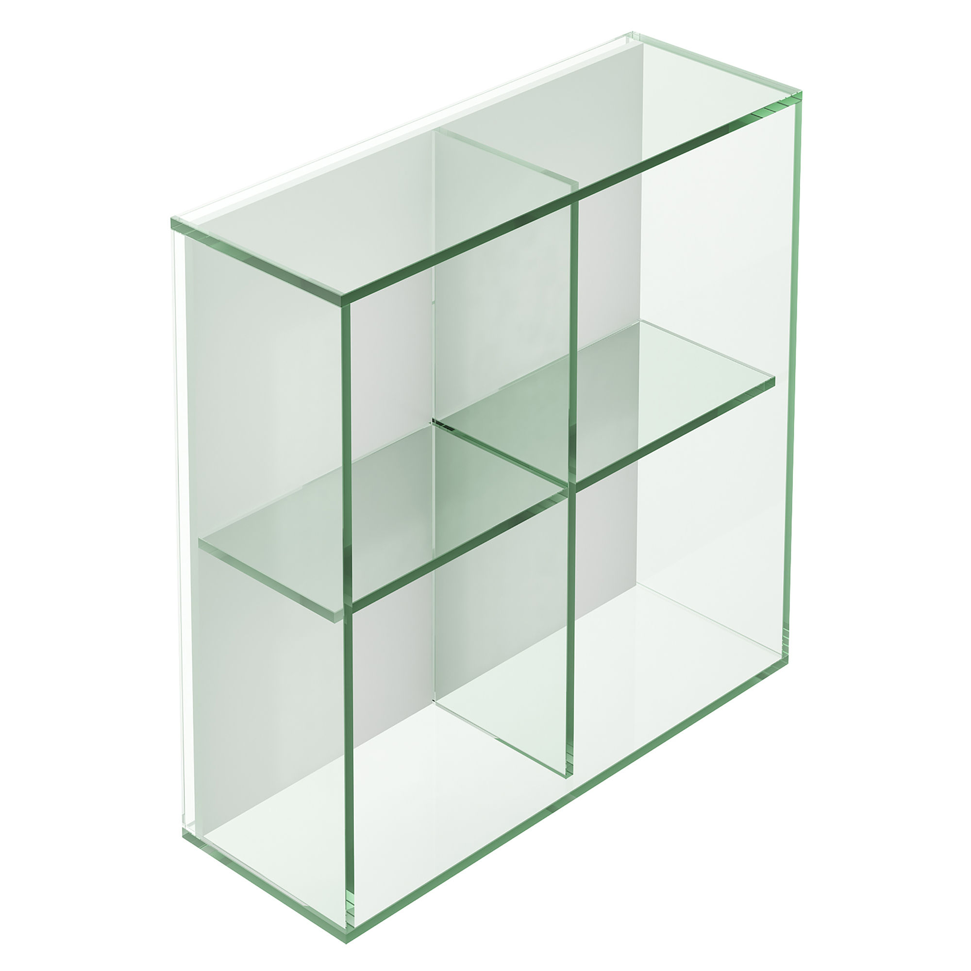 Origins Living Pier Glass 4 Box Square Shelf Clear 450mm x 450mm x 160mm - B008516