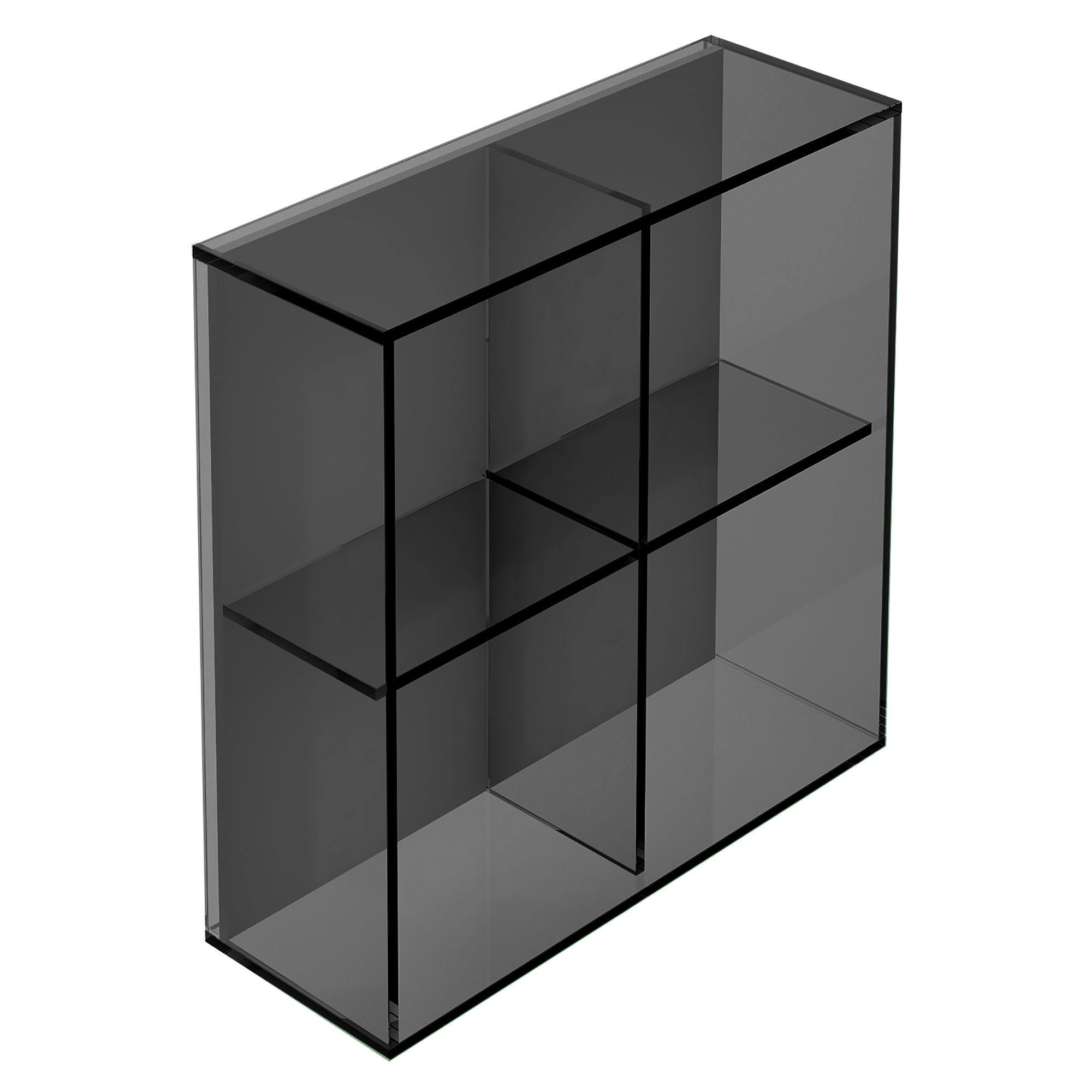 Origins Living Pier Glass 4 Box Square Shelf Black 450mm x 450mm x 160mm - B008530