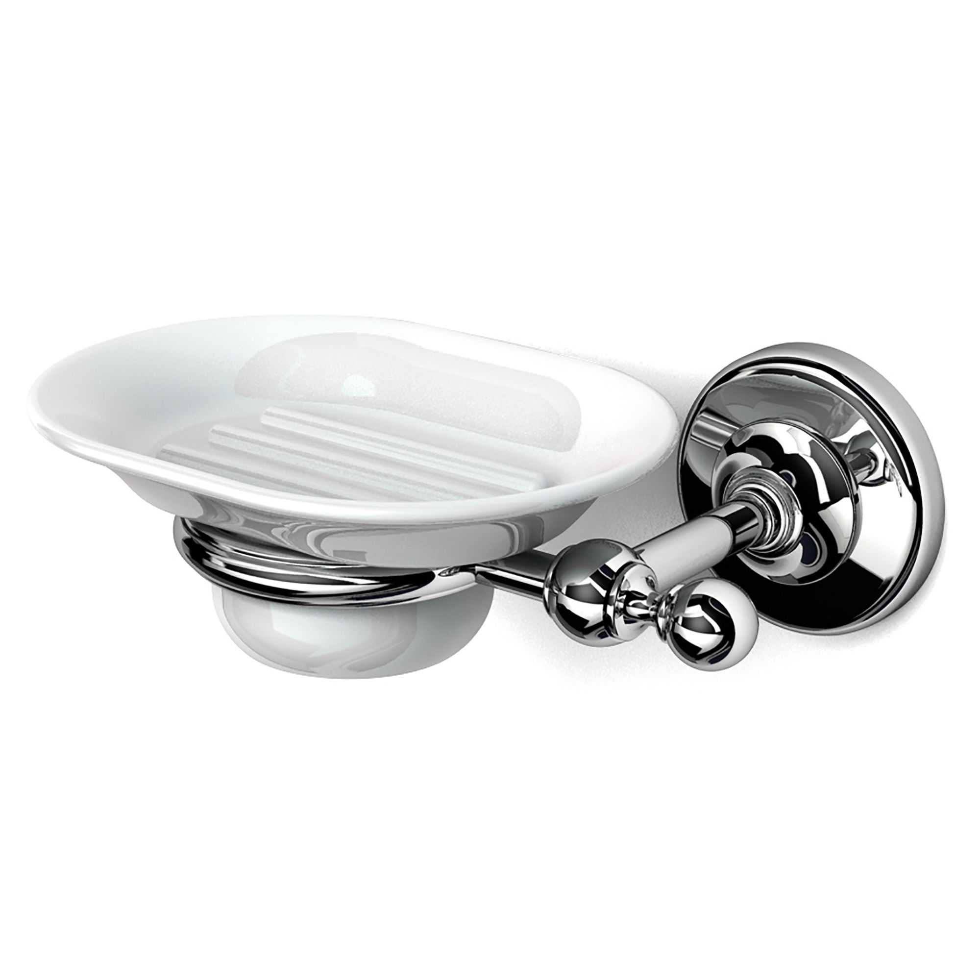 Origins Living Albany Ceramic Soap Dish Chrome/White - ALB-112001-CH