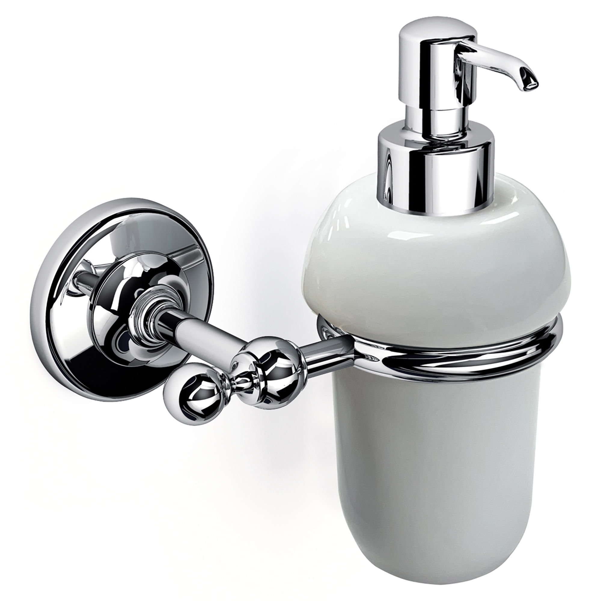 Origins Living Albany Ceramic Soap Dispenser Chrome/White - ALB-113001-CH