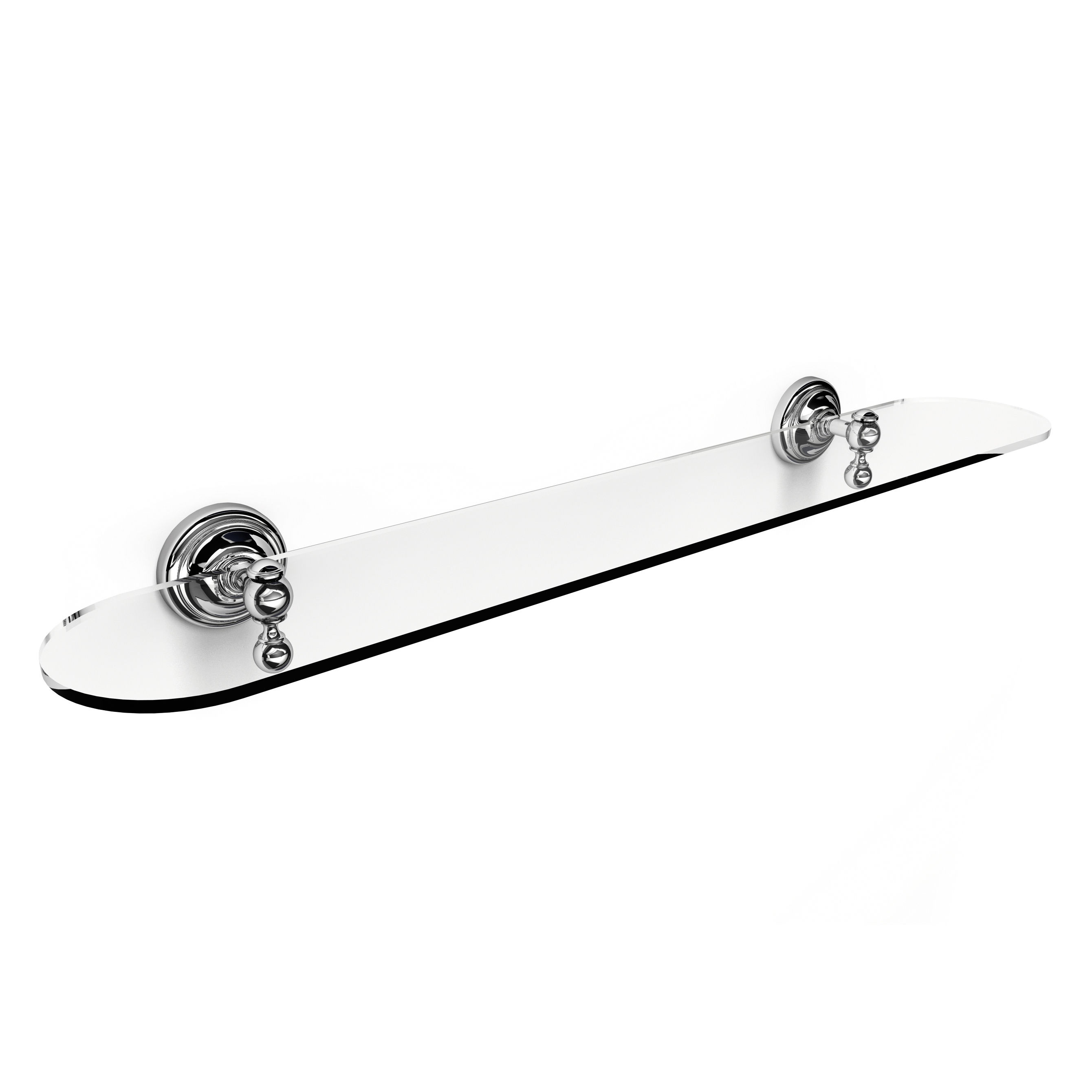 Origins Living Albany Glass Shelf Chrome 600mm x 135mm - ALB-120060-CH