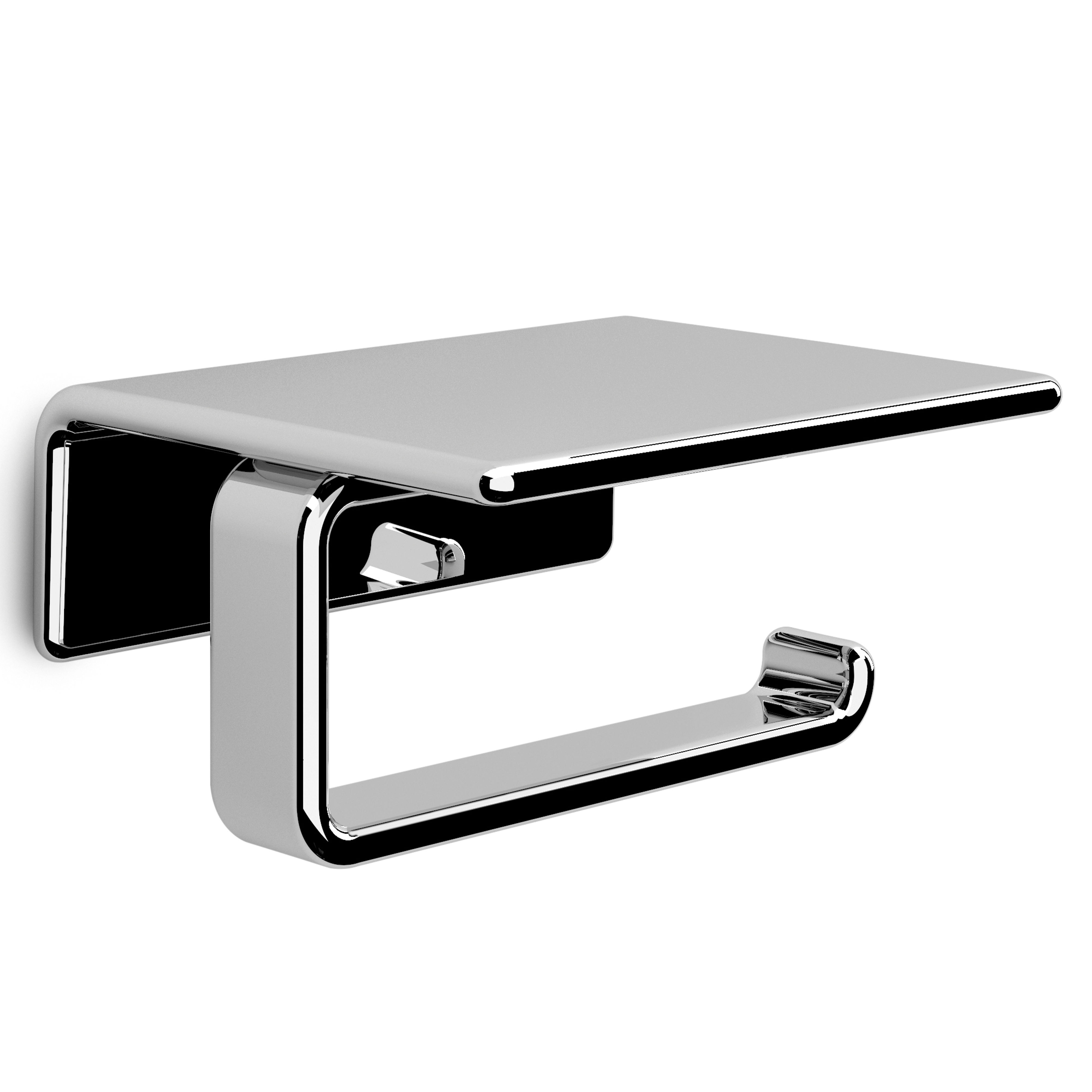 Origins Living Il Giglio Open Toilet Roll Holder with Shelf Chrome - A925-13