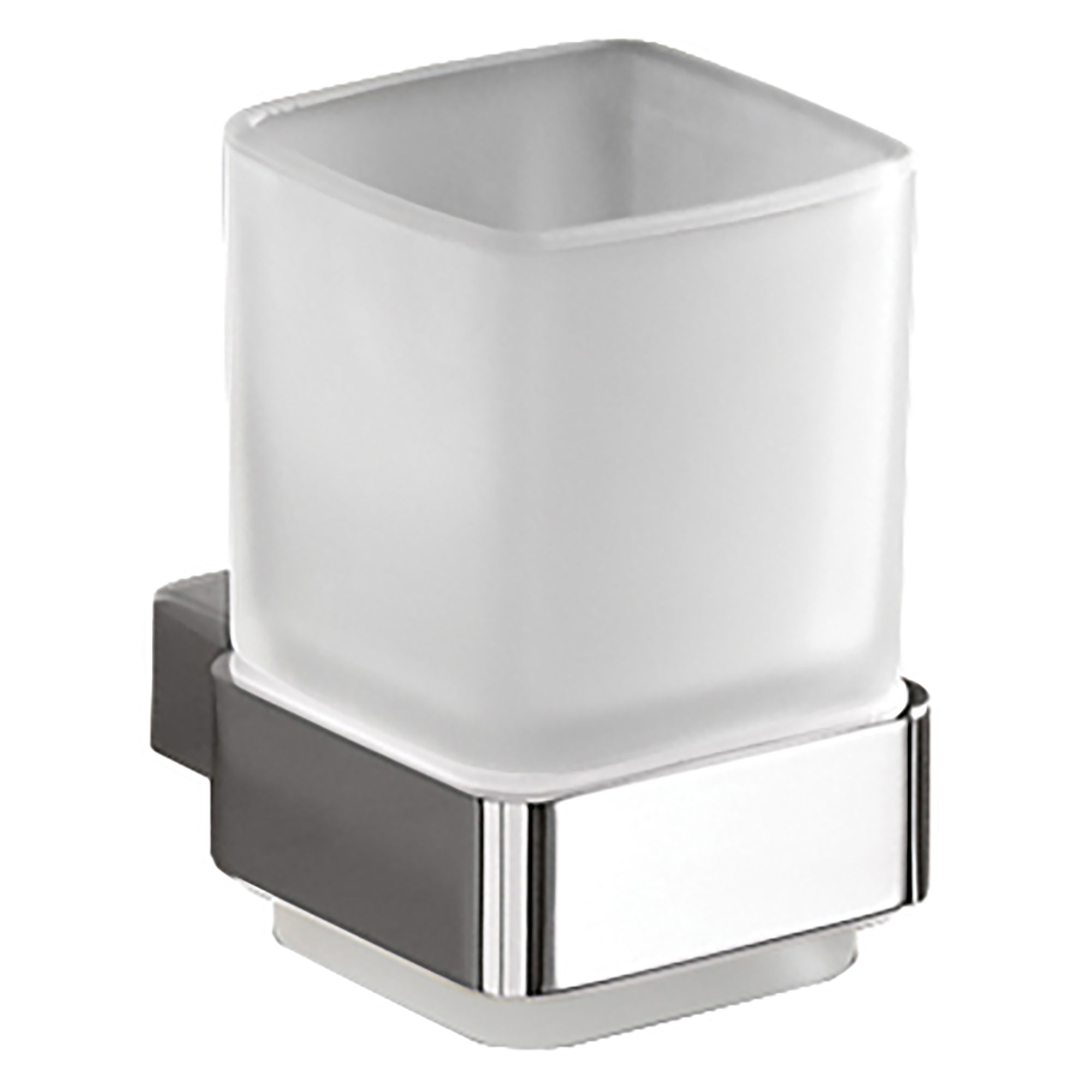 Origins Living Lounge Glass Tumbler and Holder Chrome - 5410-13