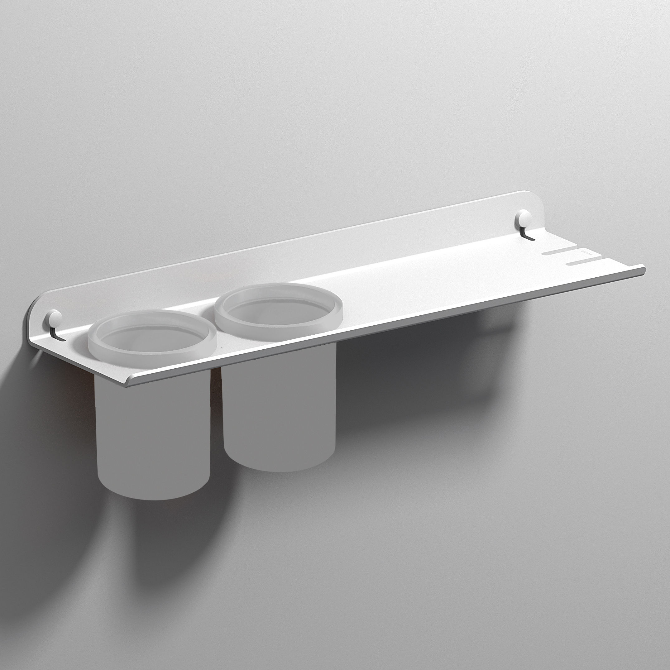 Origins Living Quick Shelf with Double Large Tumblers White 450mm x 131mm - 184972