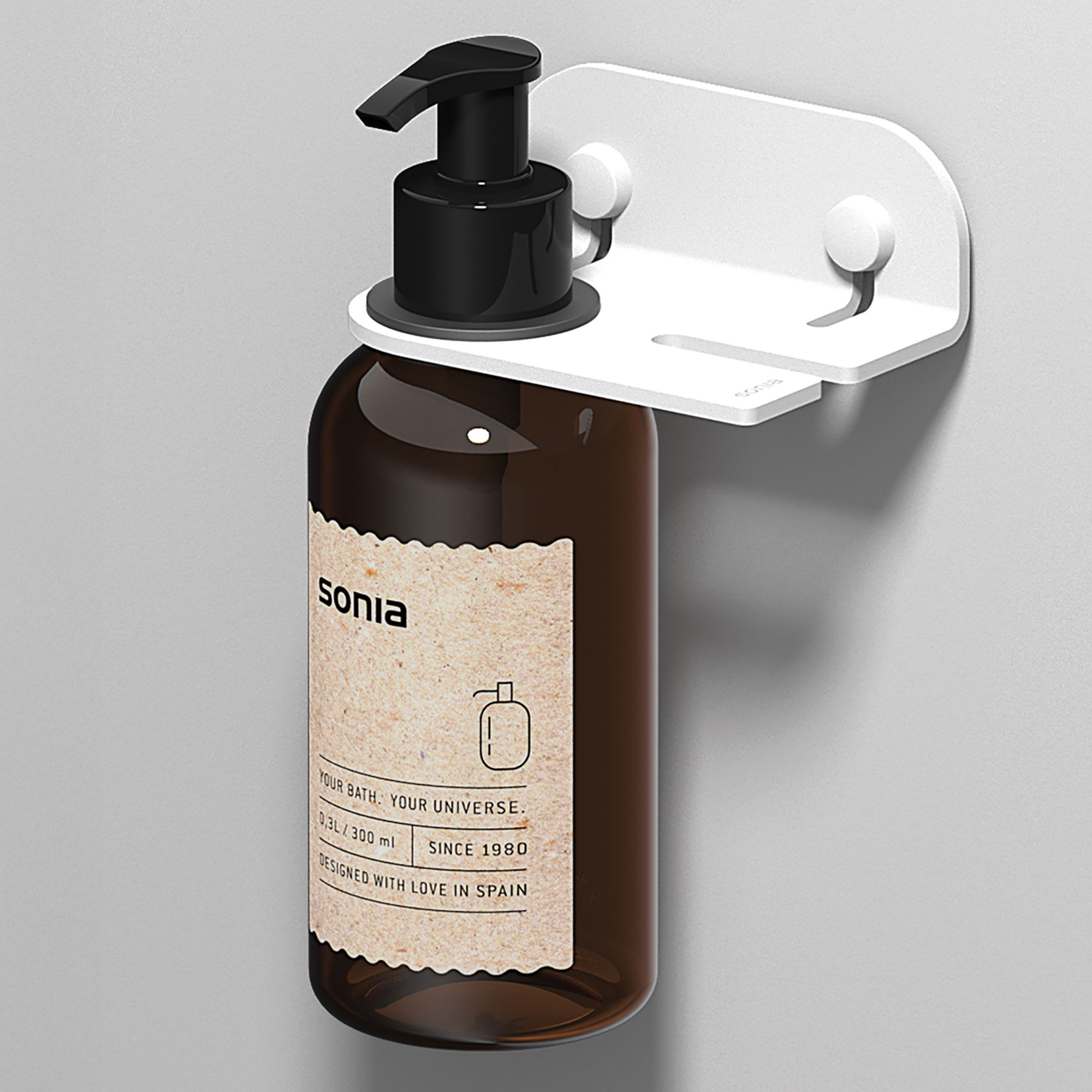 Origins Living Quick Soap Dispenser and Hook White/Brown - 185023
