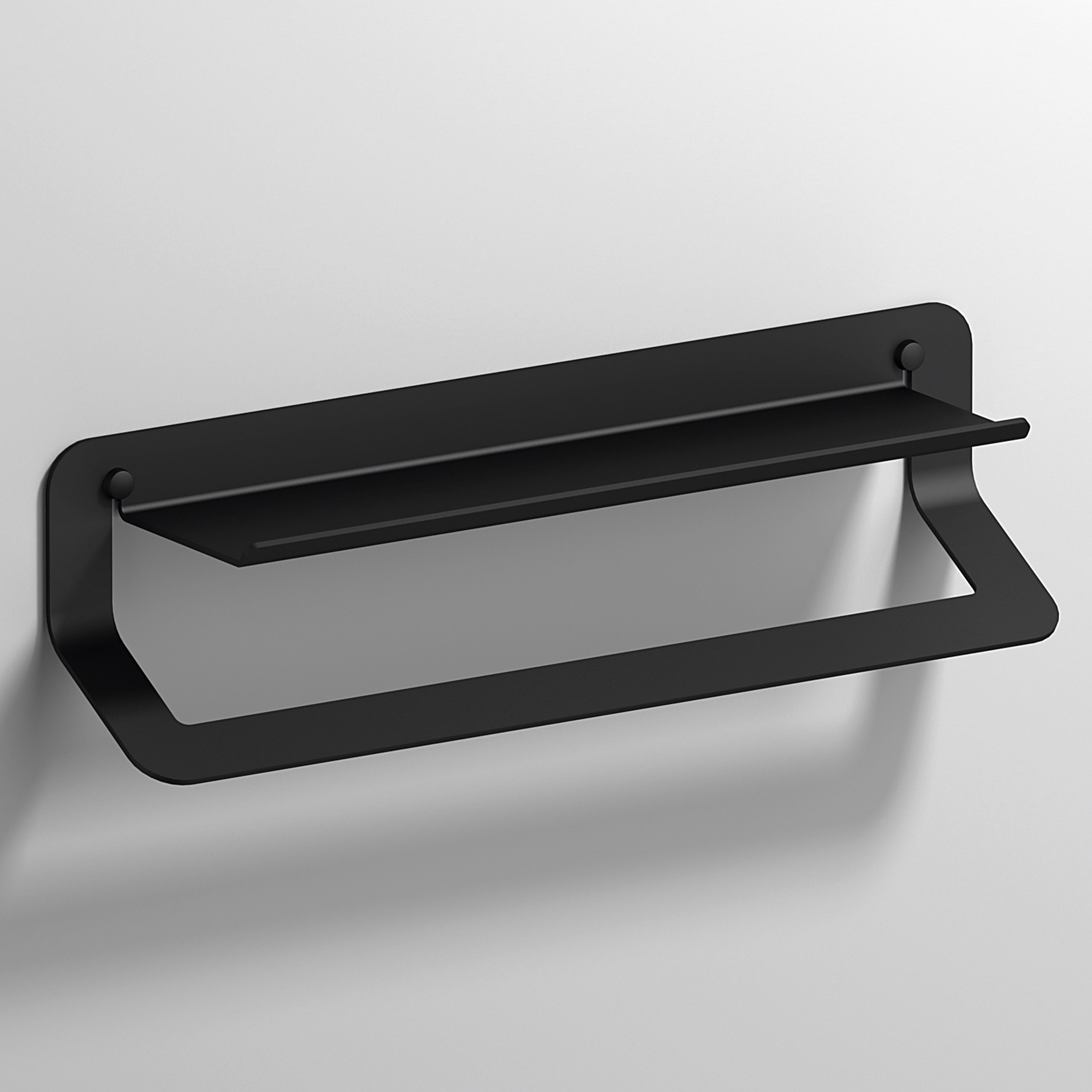 Origins Living Quick Towel Rail and Shelf Black - 185245