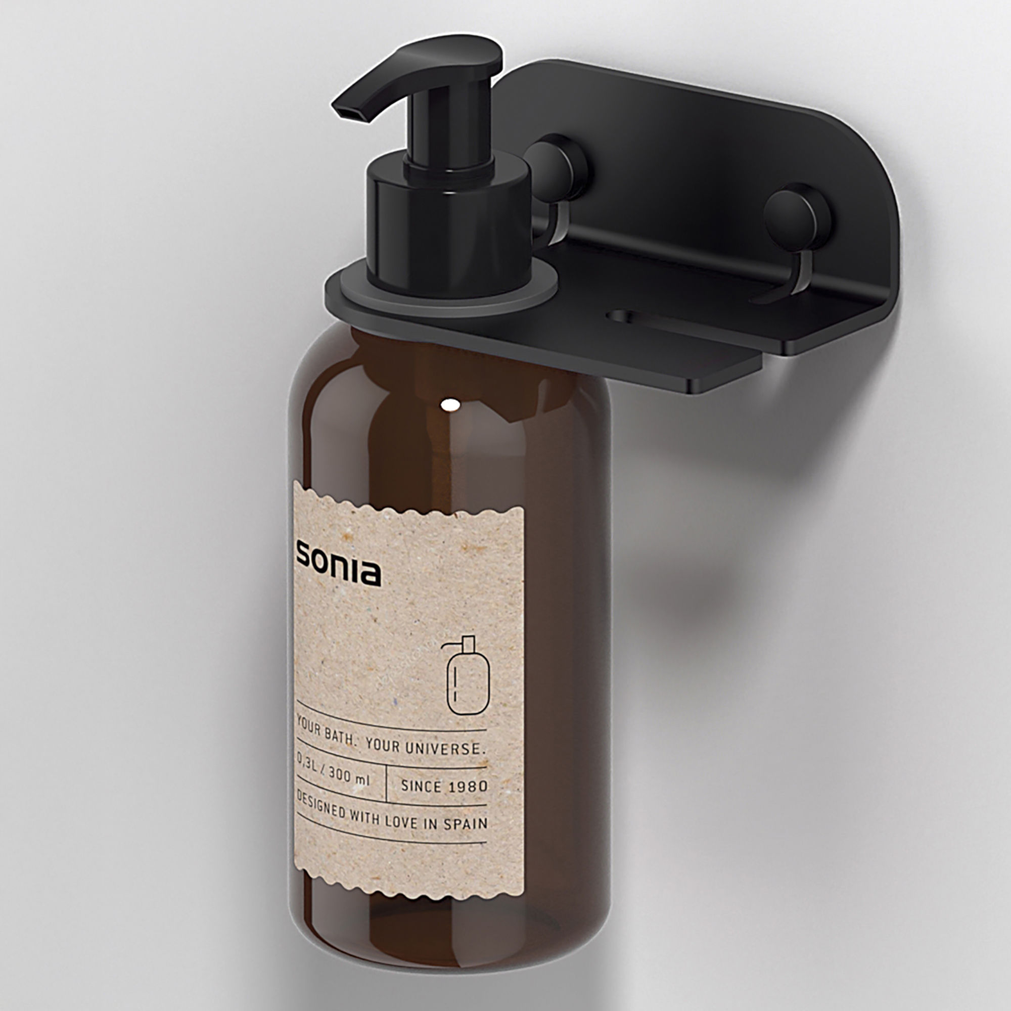 Origins Living Quick Soap Dispenser and Hook Black/Brown - 185405