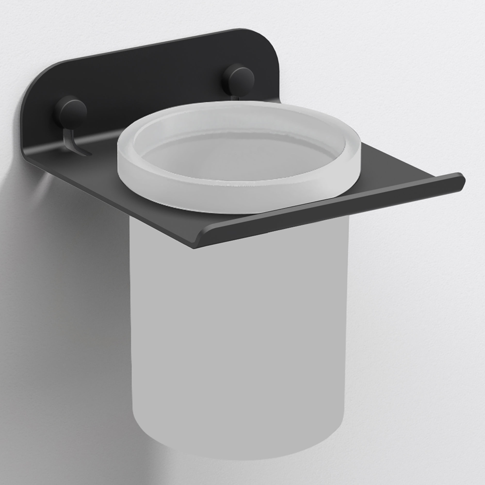 Origins Living Quick Large Glass Tumbler and Holder Black - 185436