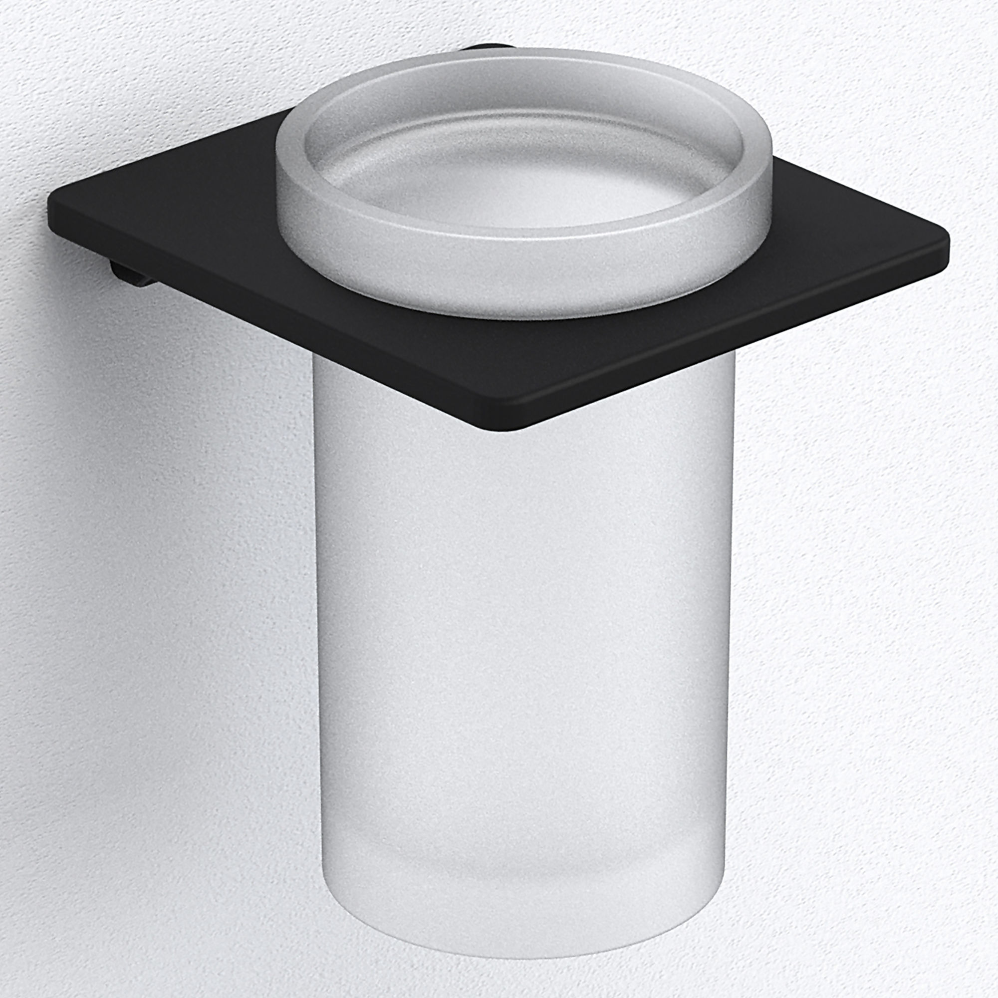 Origins Living S Cube Glass Tumbler and Holder Black - 169924